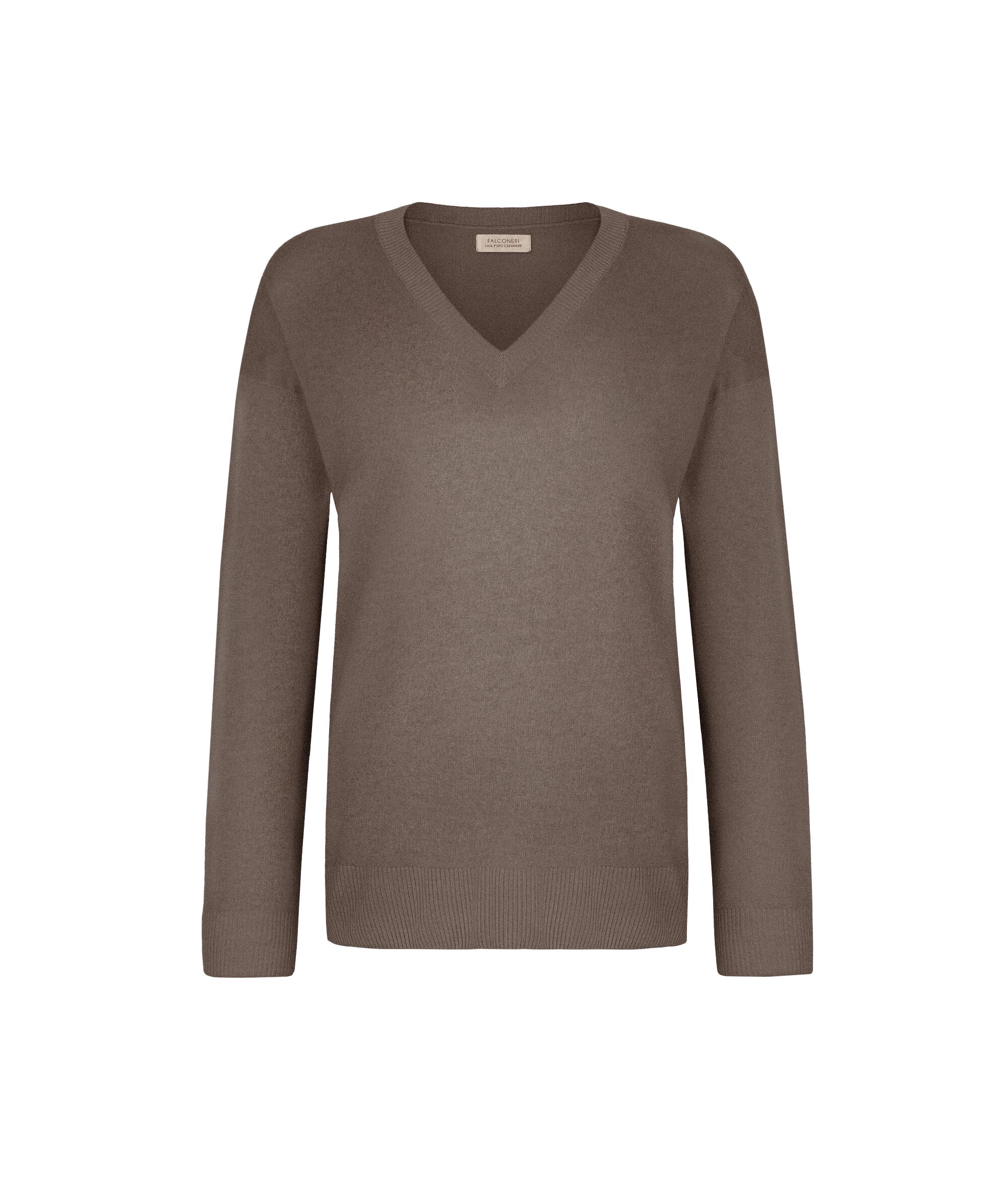 Suéter de cuello de pico de mujer de Cashmere Ultrafine