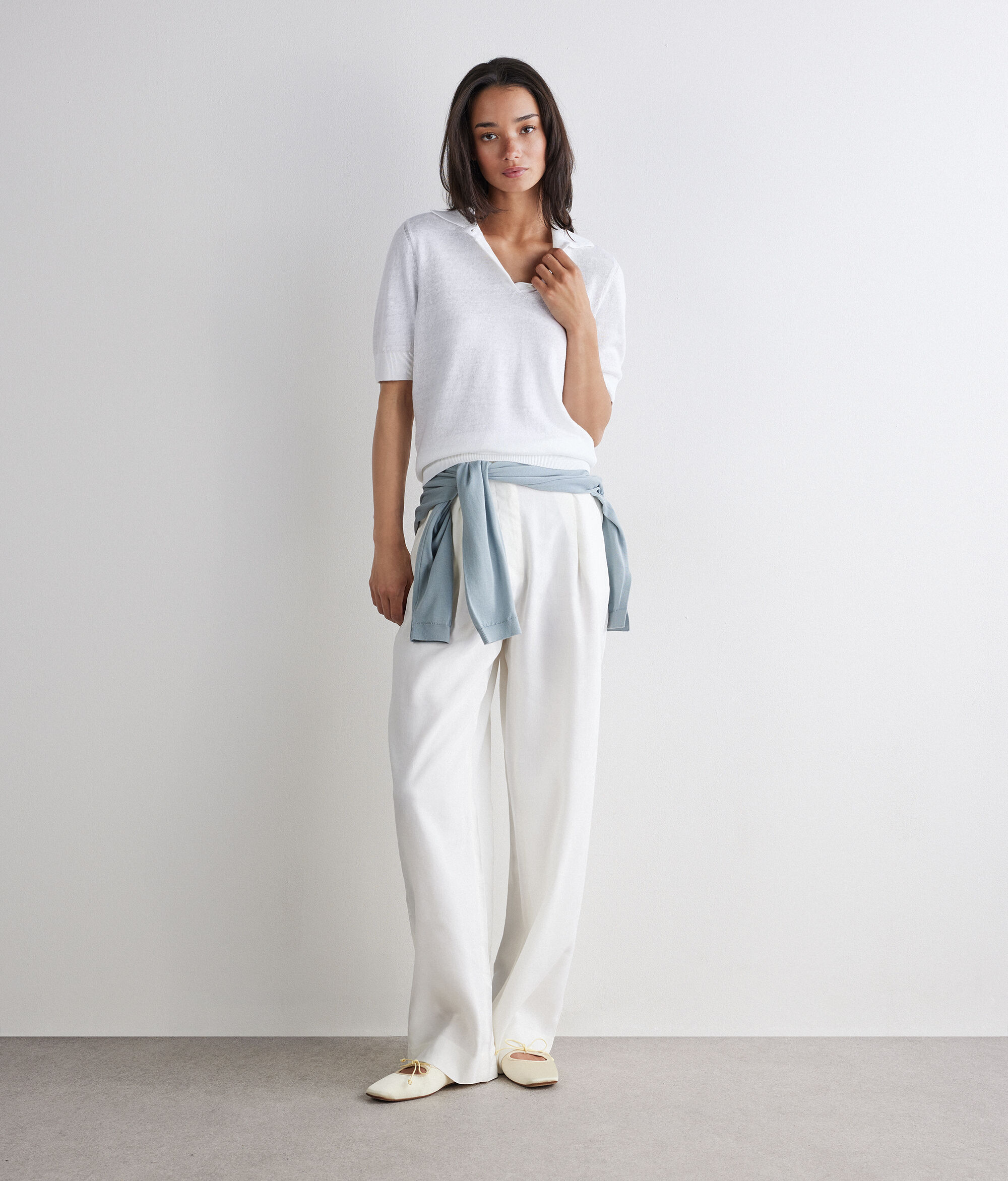 Polo de lino y algodón