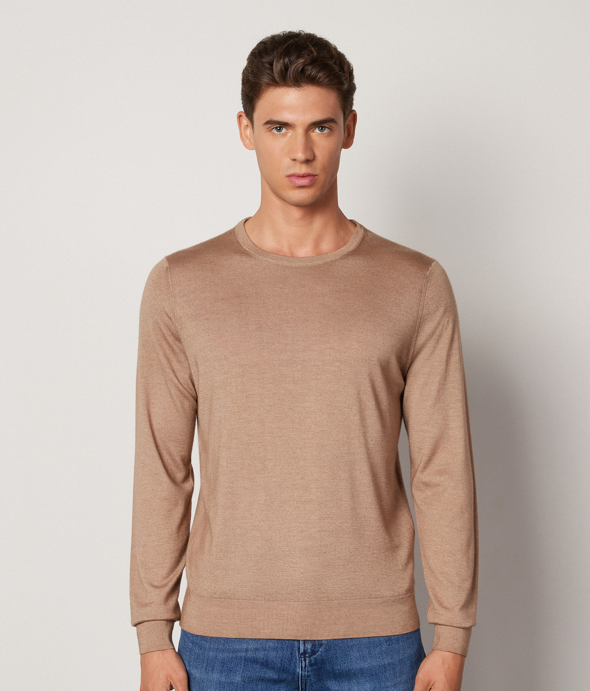 Pull homme en cachemire ultra-fin à col rond