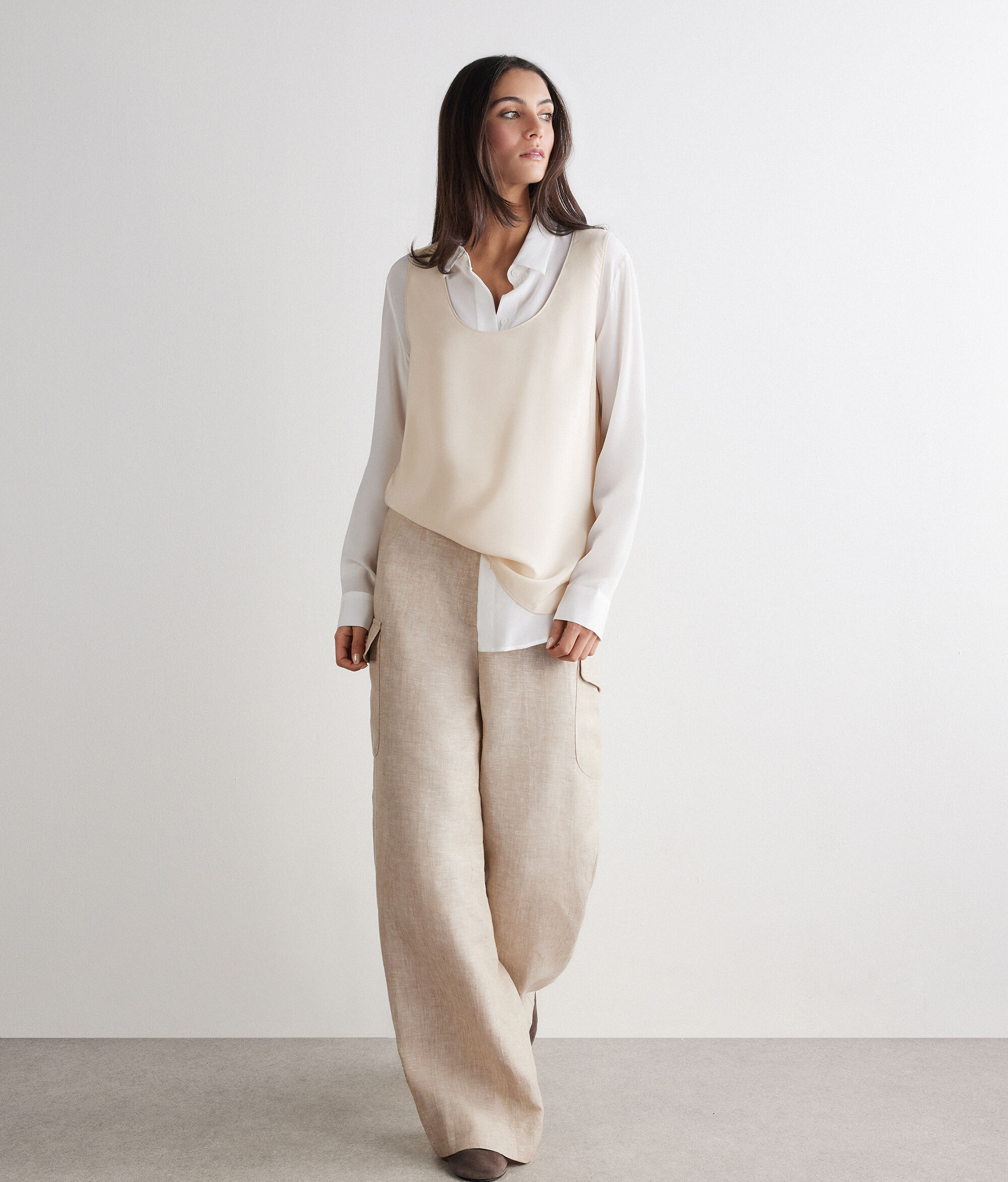 Wide-Neck Silk Camisole