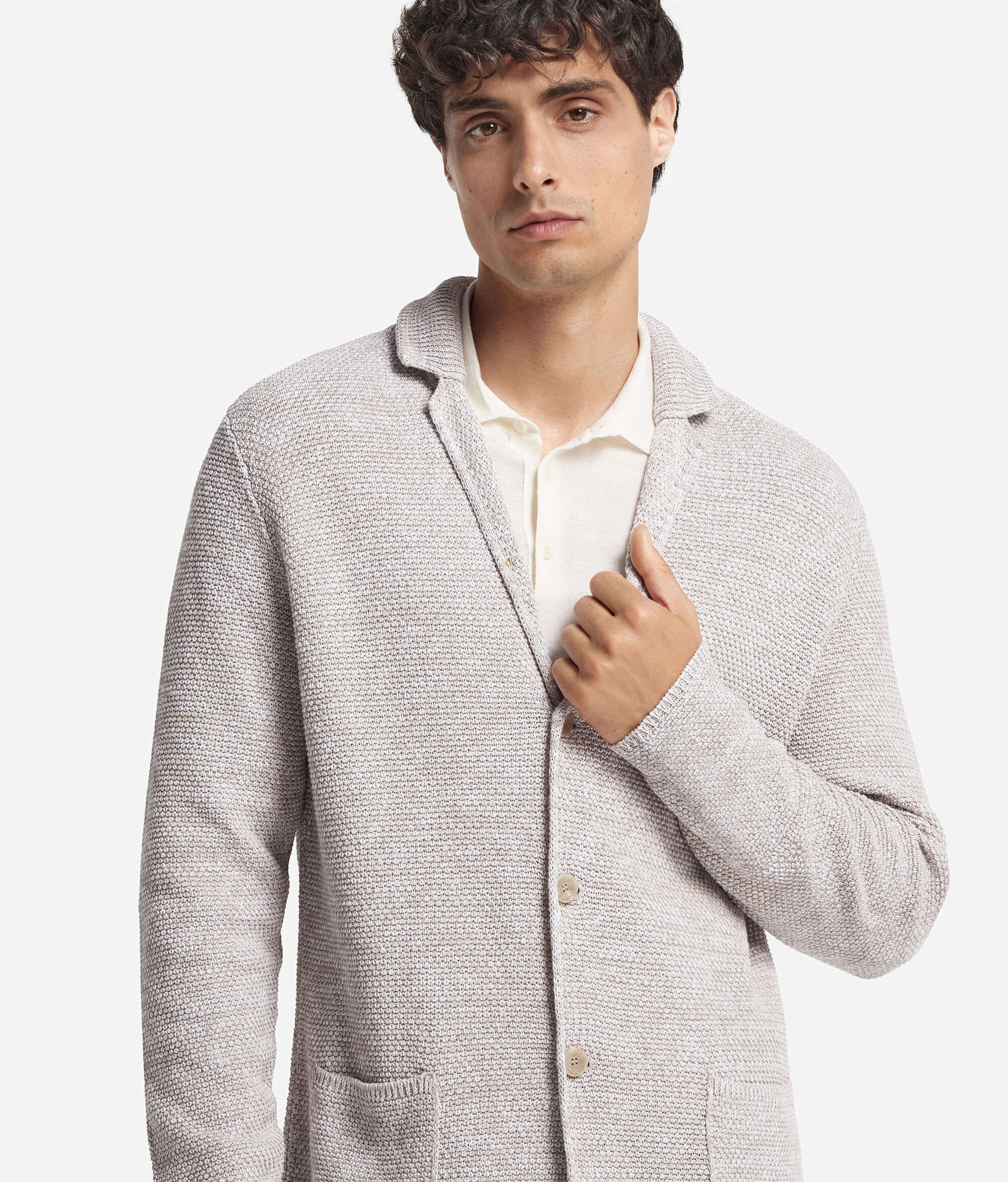 Пиджак из хлопка и льна