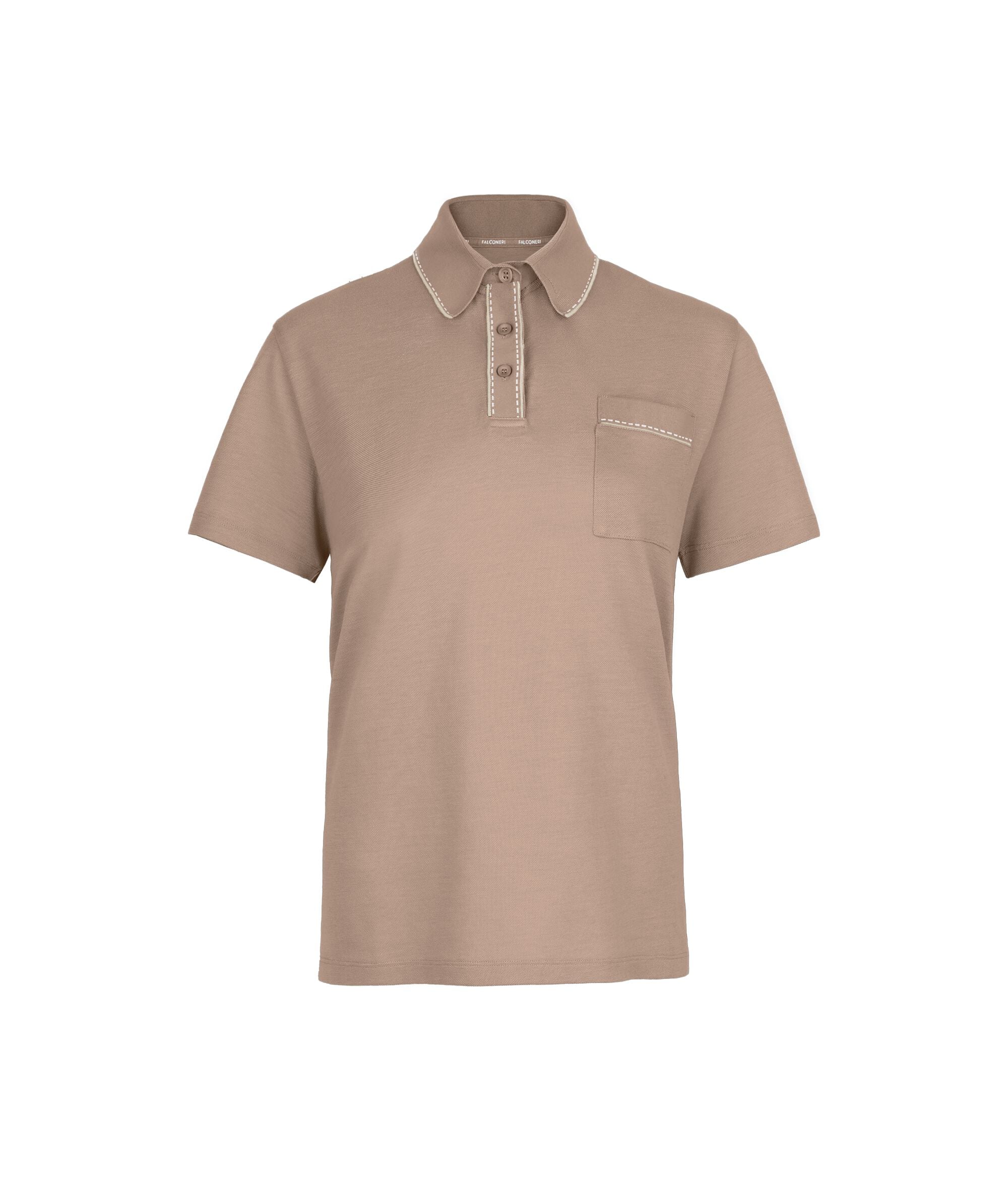 Piqué polo shirt with knit collar