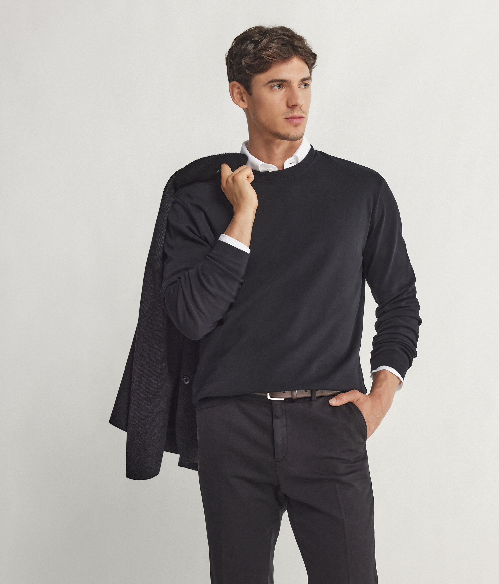Round-Neck Cotton Jersey Top
