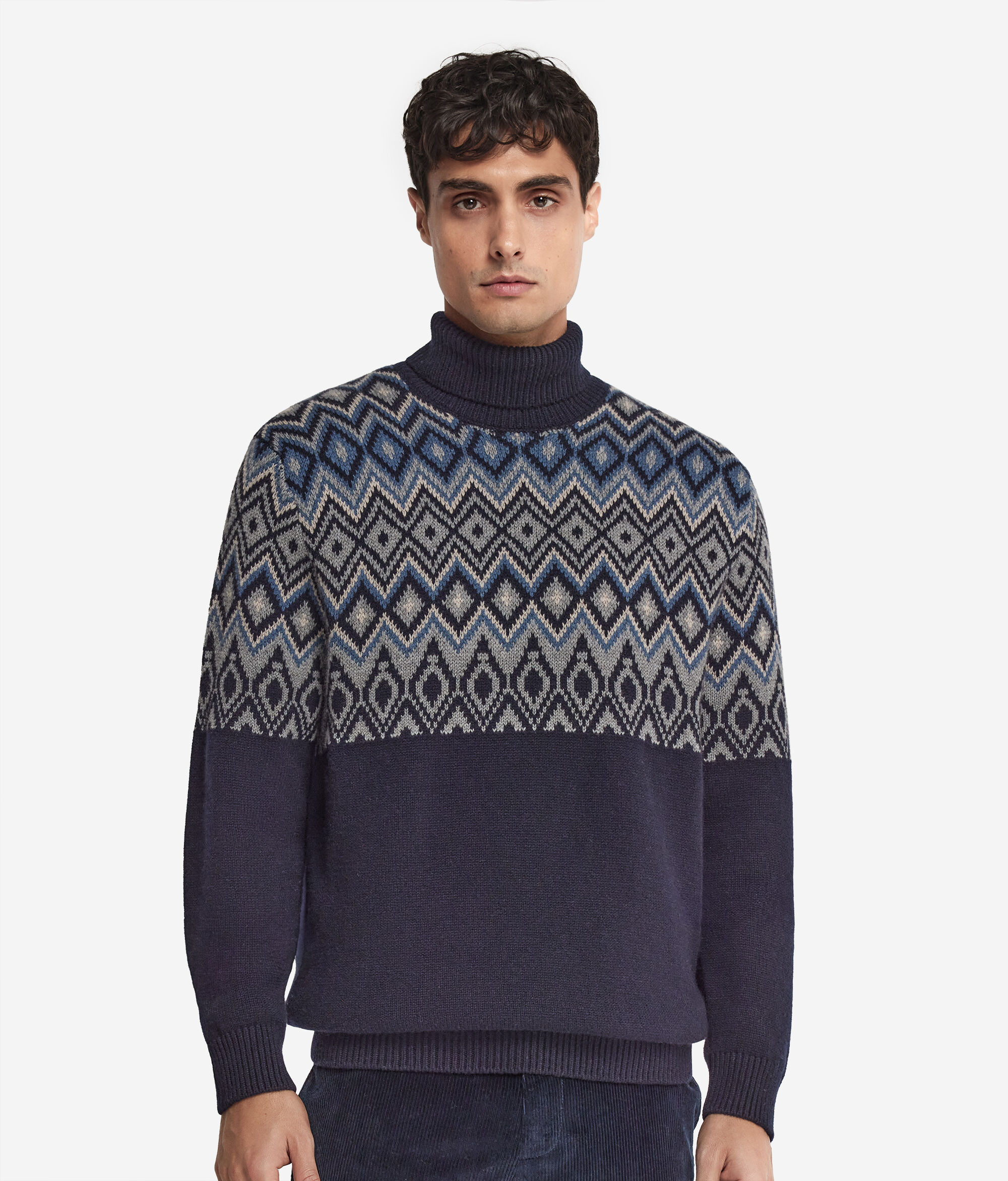 Водолазка из кашемира с жаккардовым узором