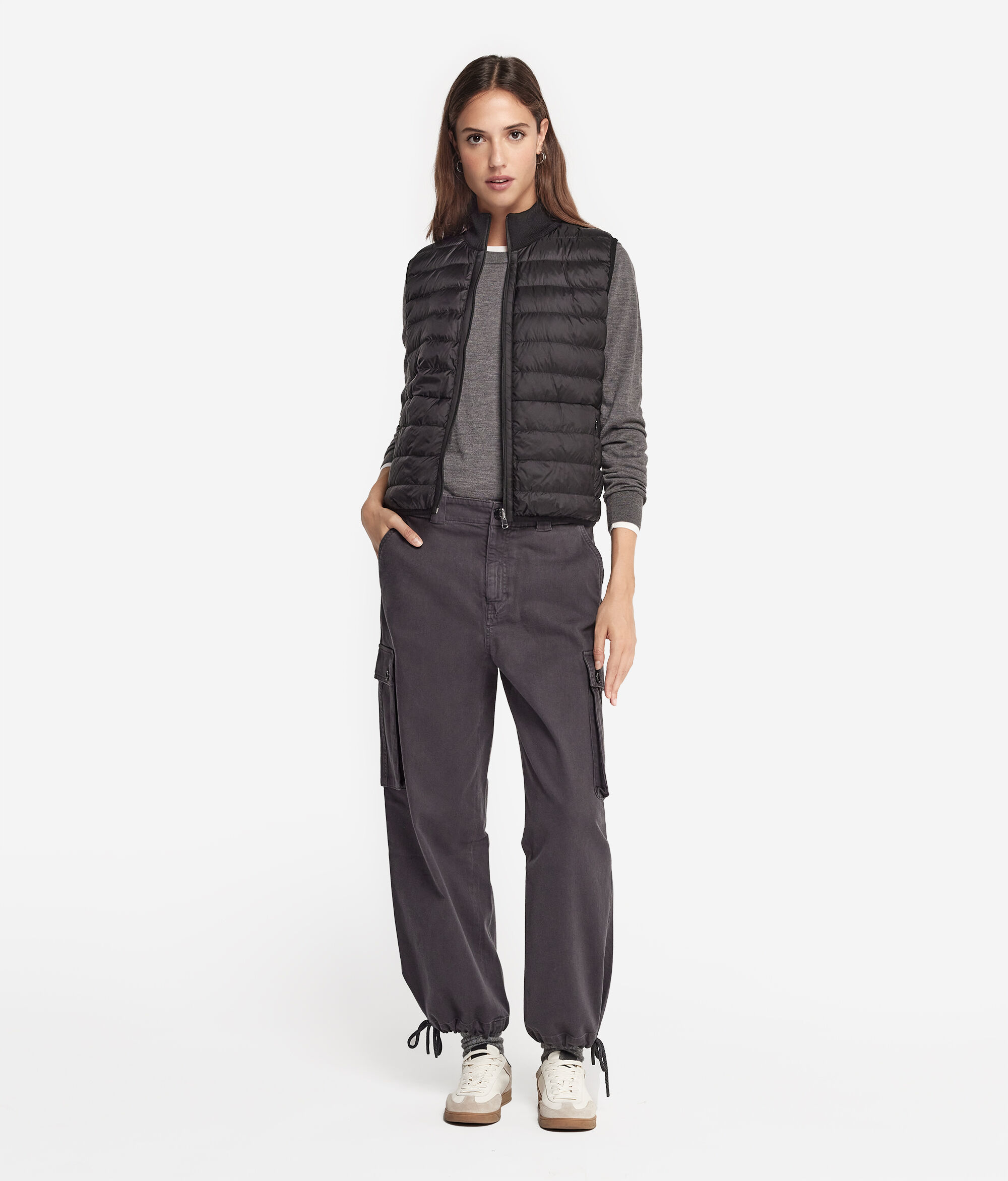 Sleeveless Two-Toned Down Vest