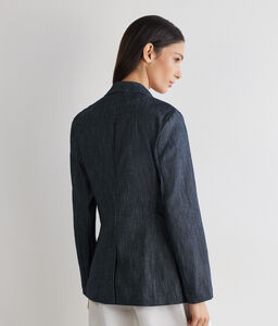 Giacca in cotone effetto denim - BLUE