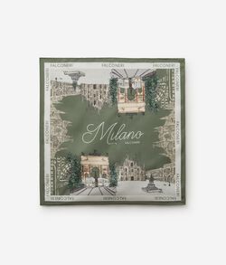 Платок «Города» из шелка