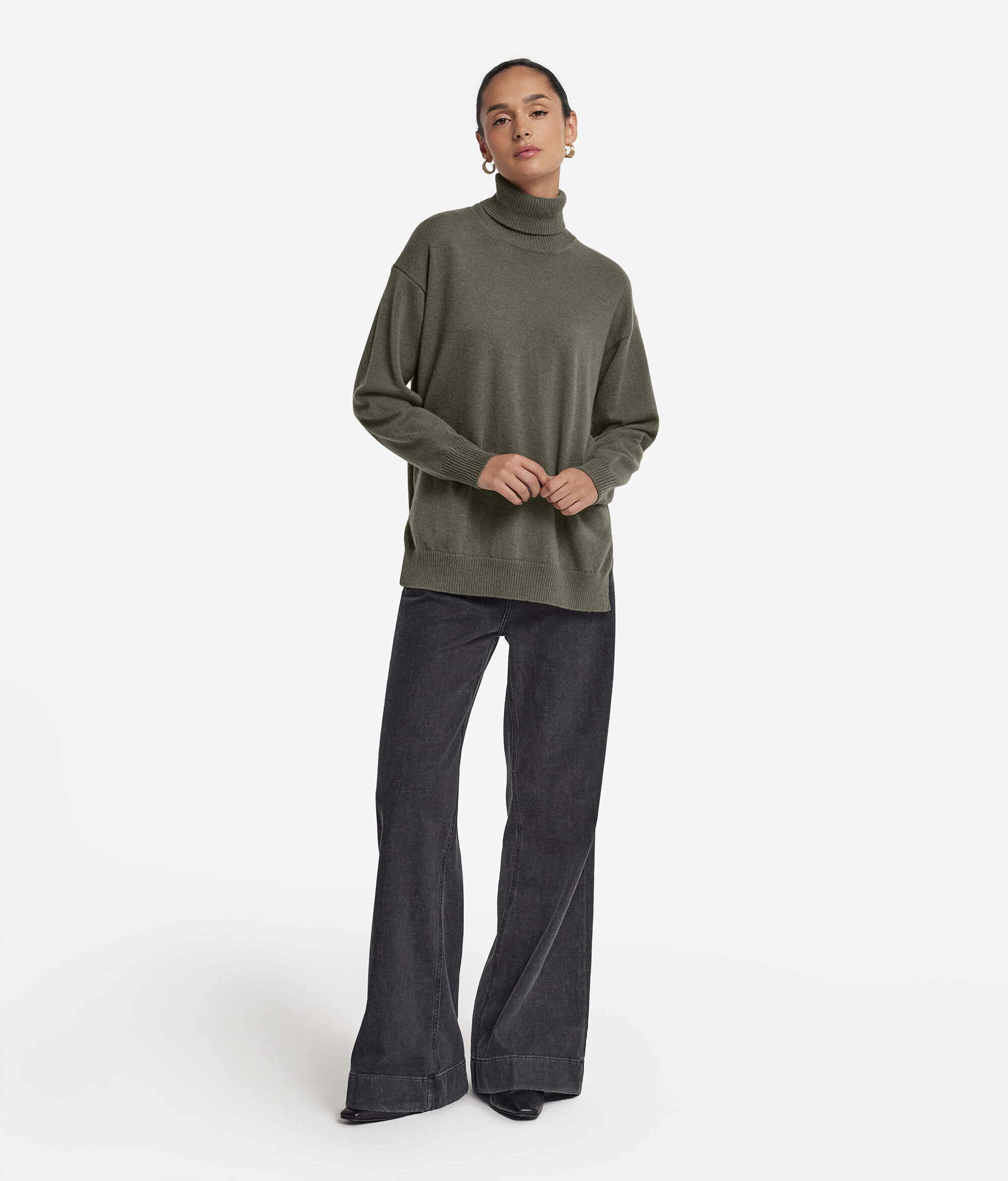 Ultrasoft Cashmere Turtleneck with Slits