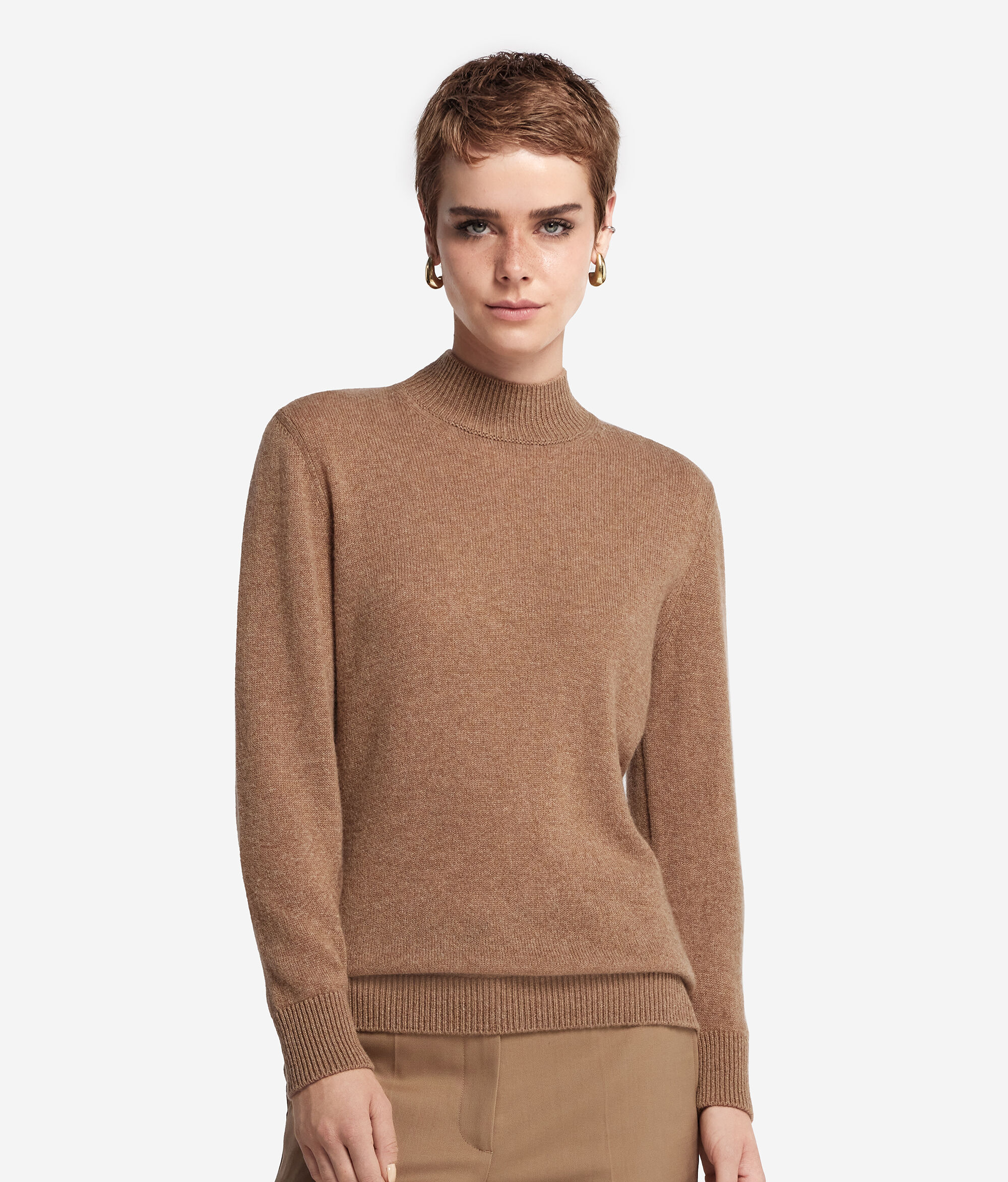 Μπλούζα με Ψηλό Γιακά από Ελαφρύ Cashmere