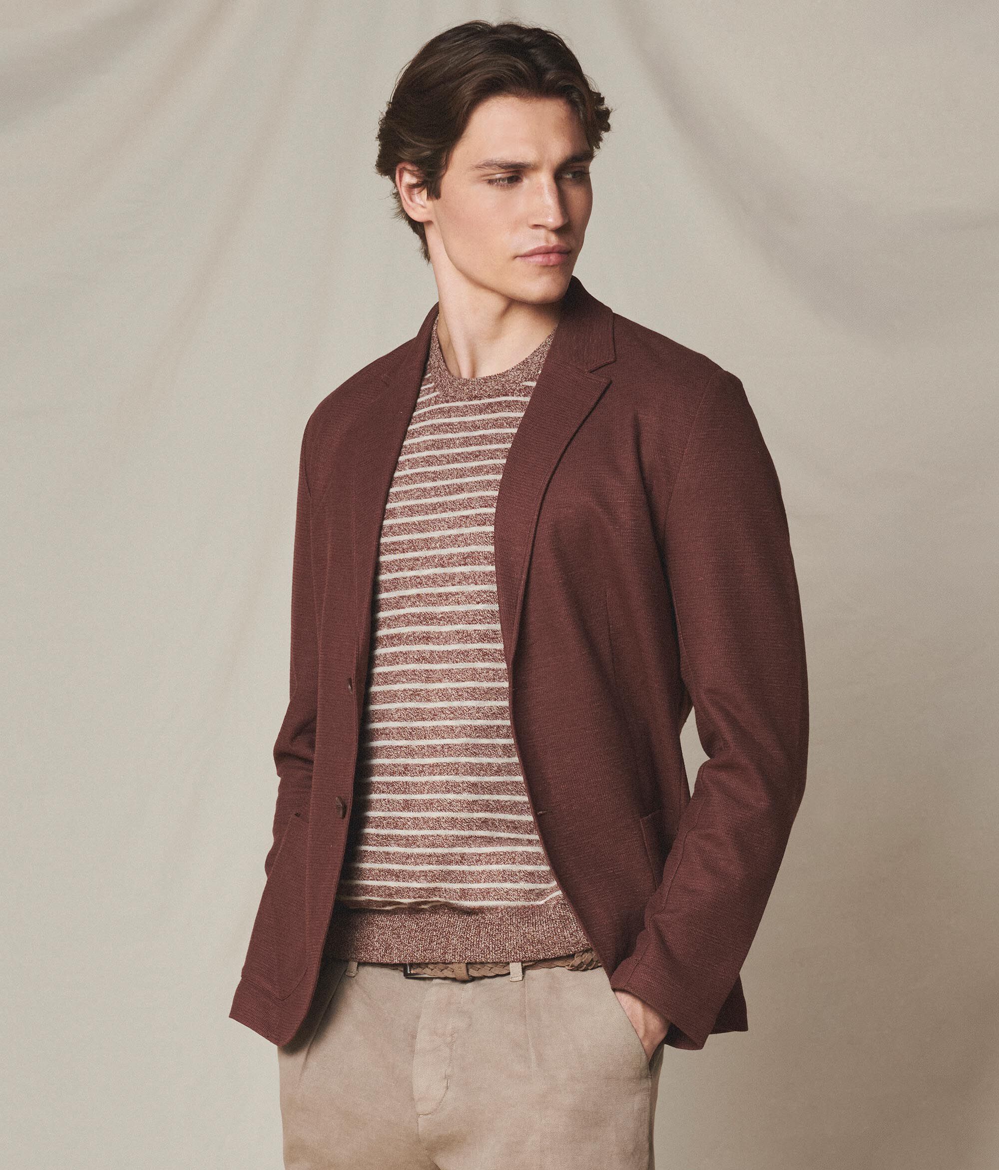 Cotton linen waffle jacket