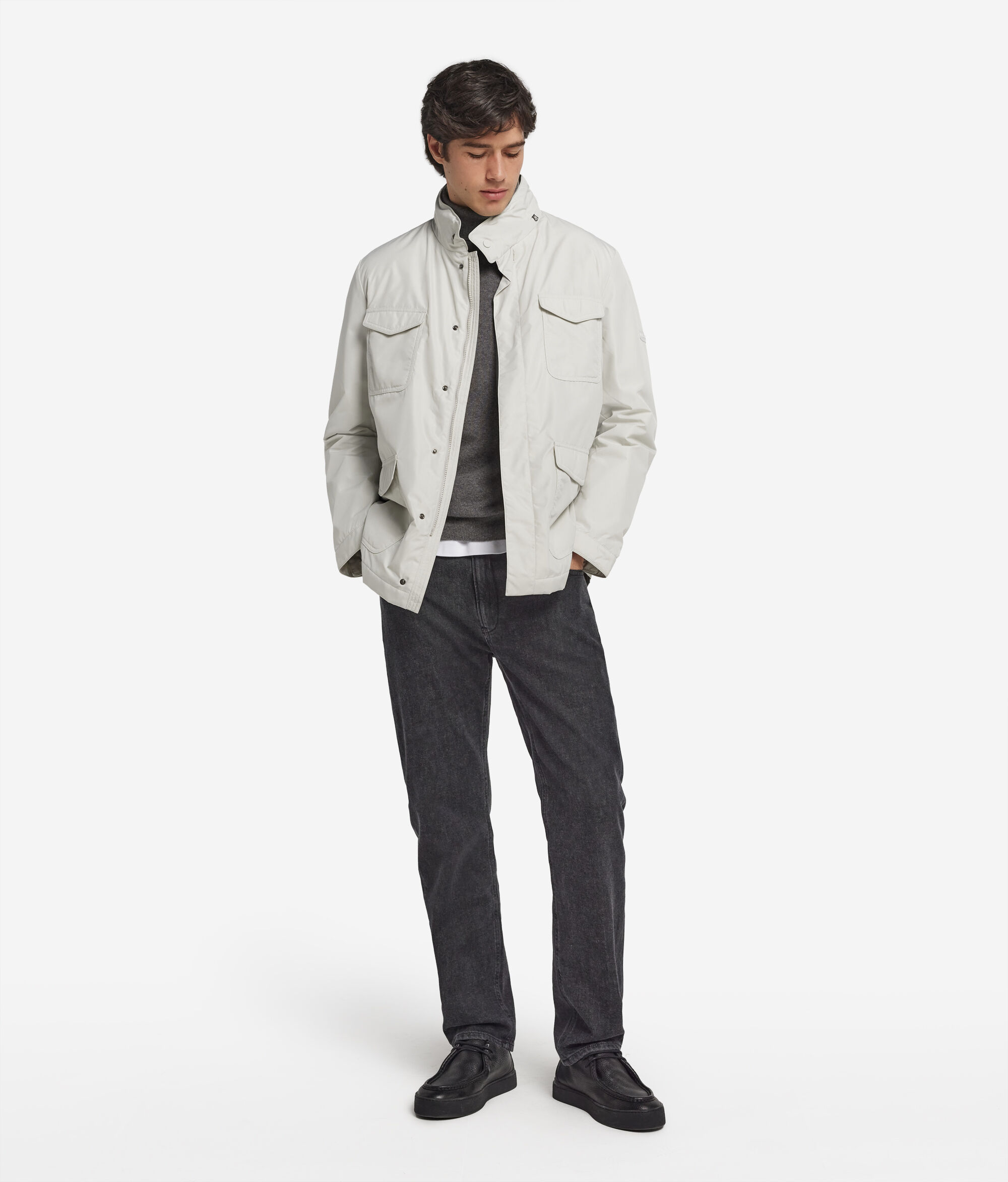 Cashmere Technical Fabric Safari Jacket