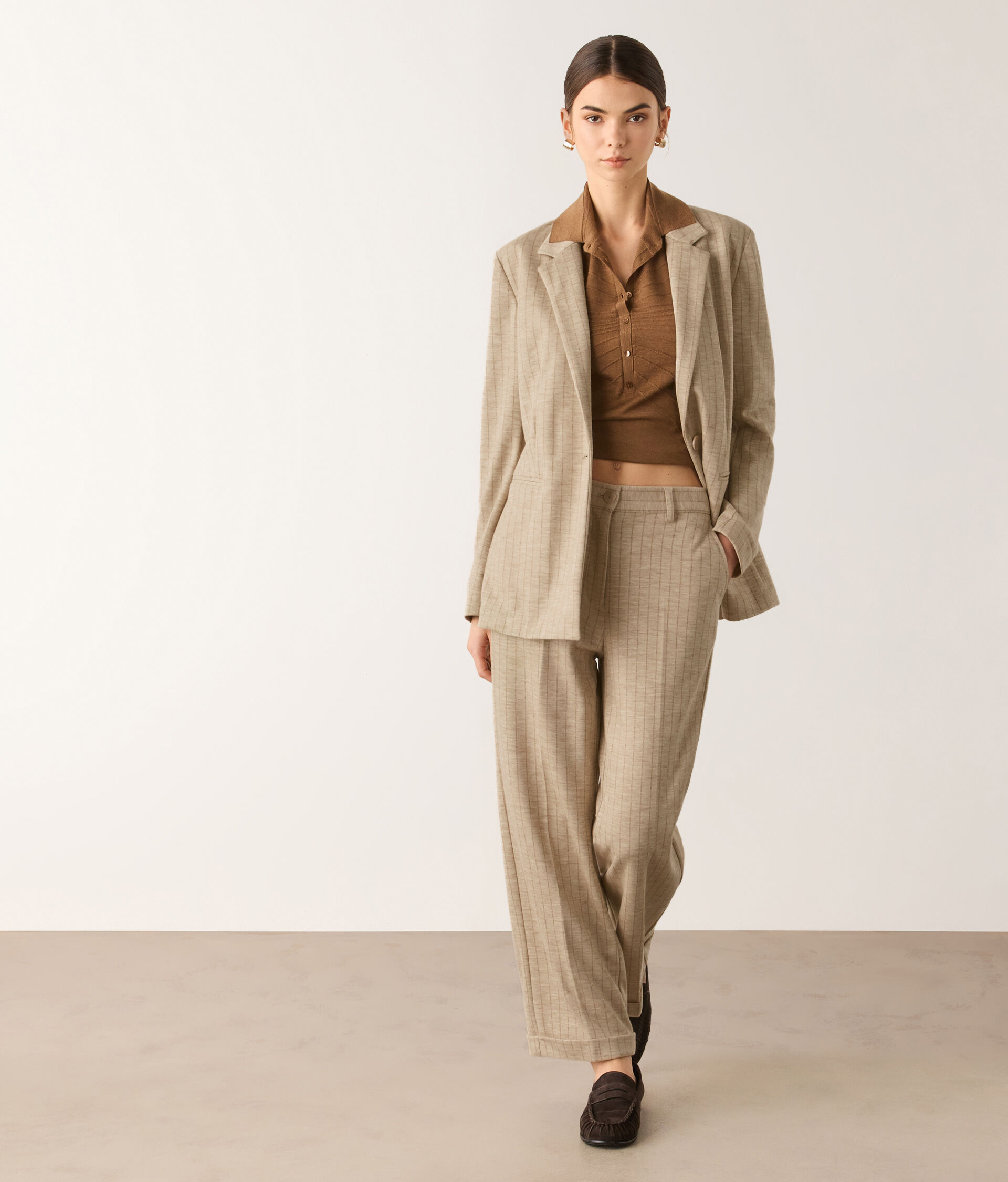Blazer gessato in lana