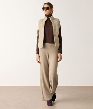Pantalone palazzo in Cashmere Undyed