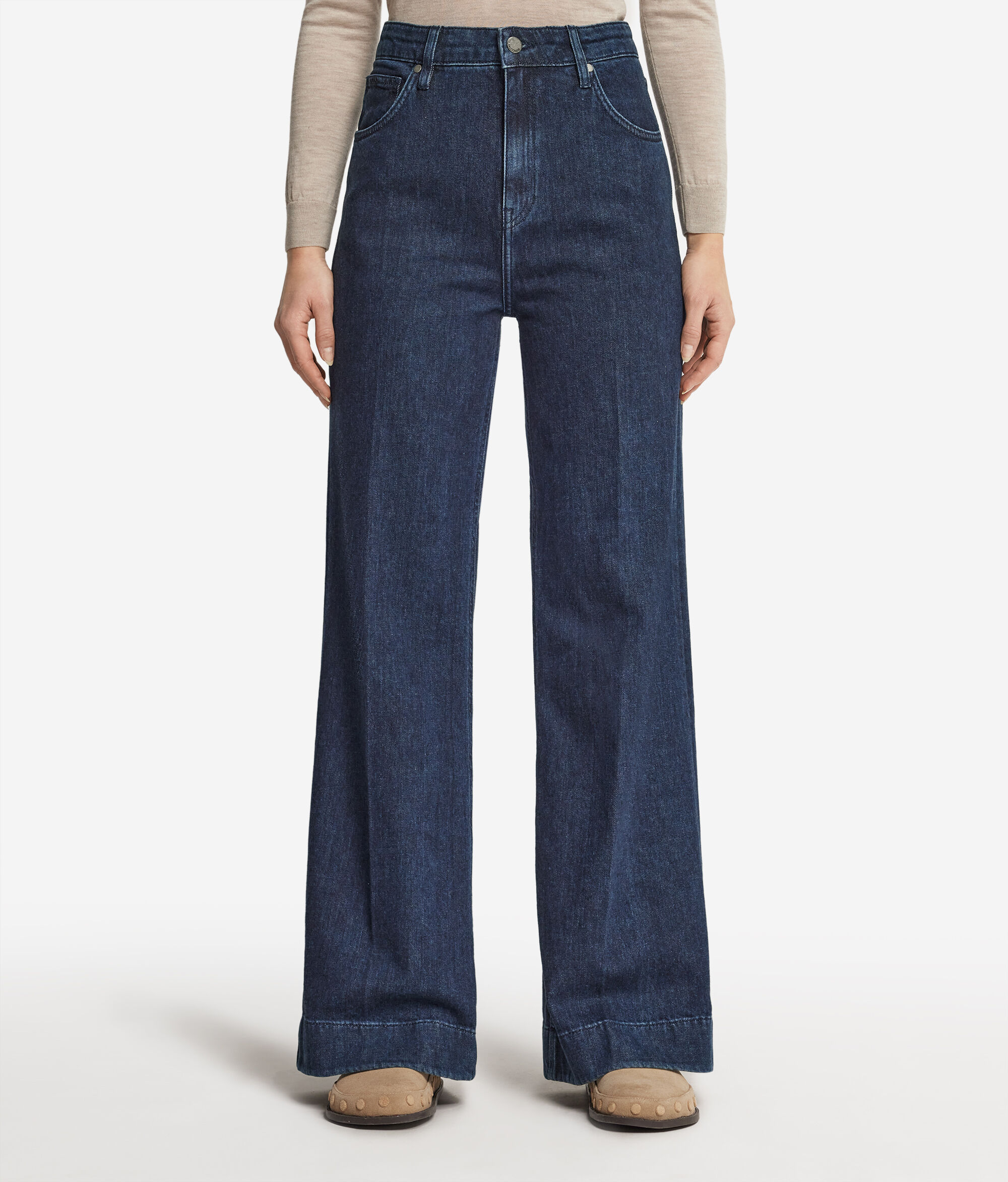 Cashmere Denim Flare Trousers