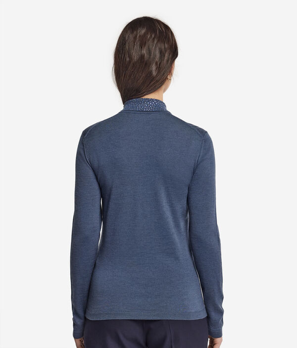 Джемпер - поло из ультратонкого кашемира со стразами