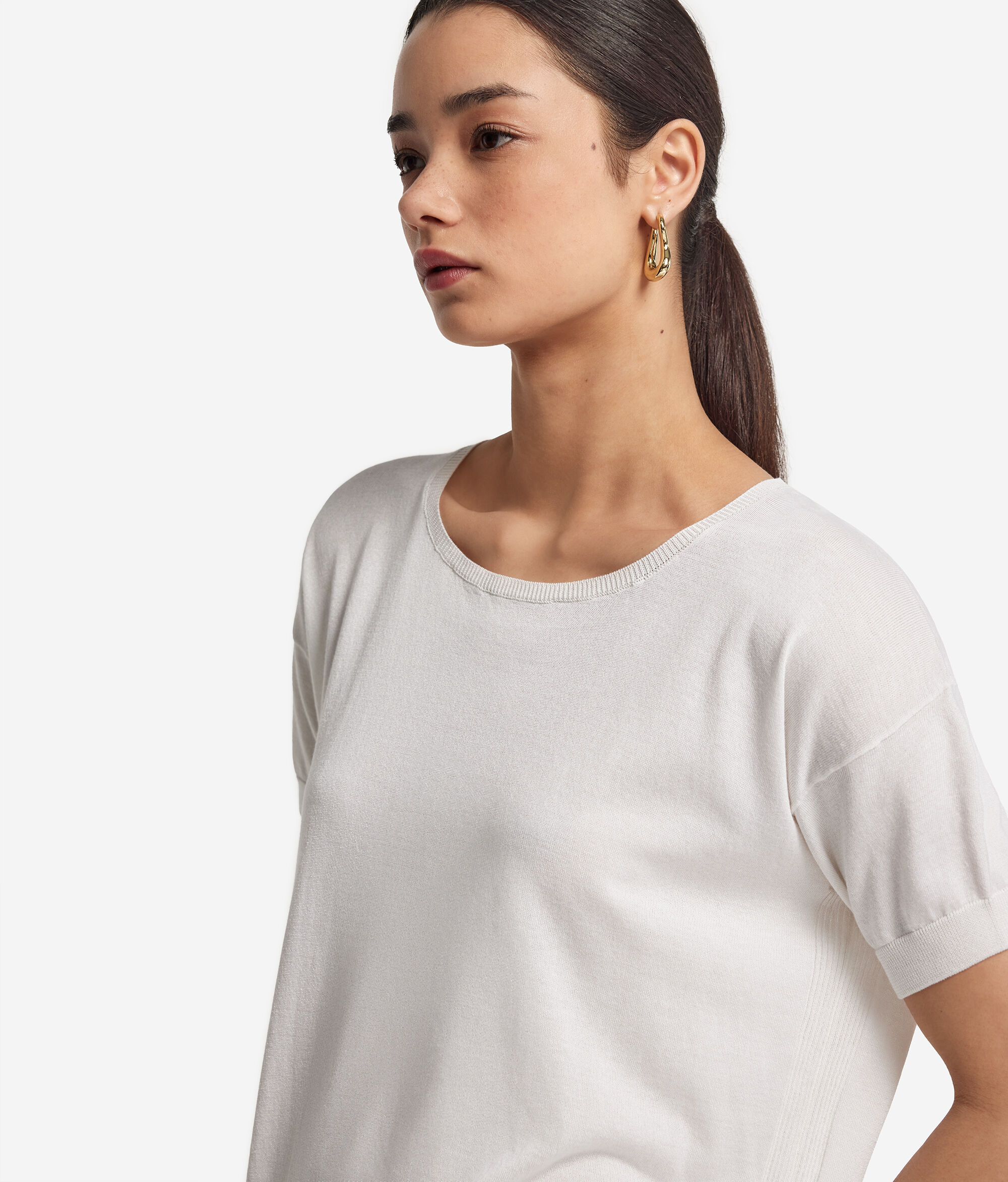 Silk and Cotton Round-Neck Jumper