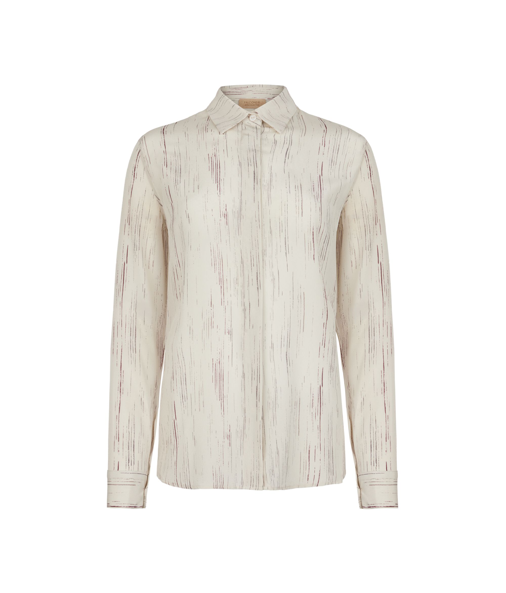 Camisa con cuello de seda estampada