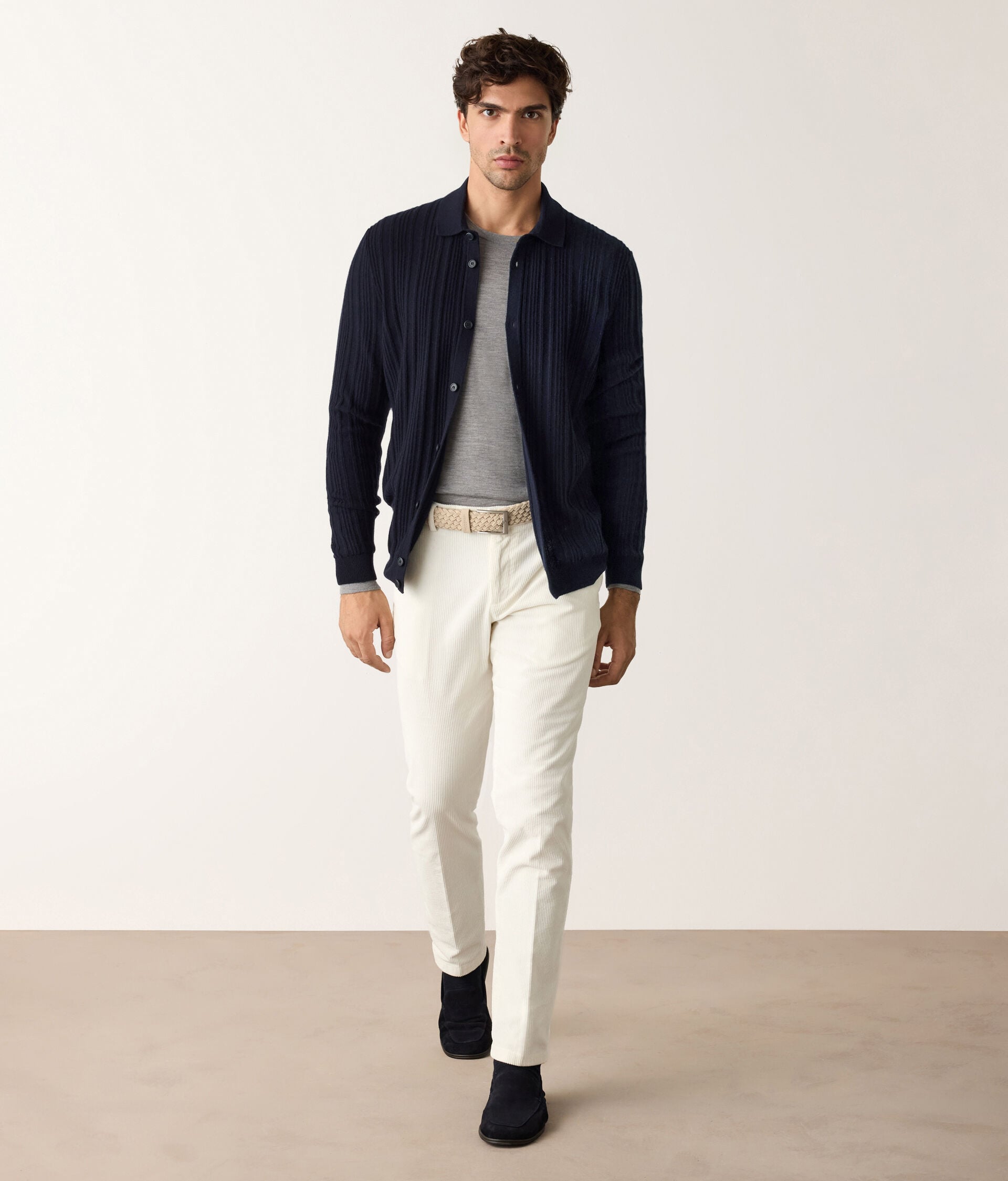 Cashmere blend ribbed shirt