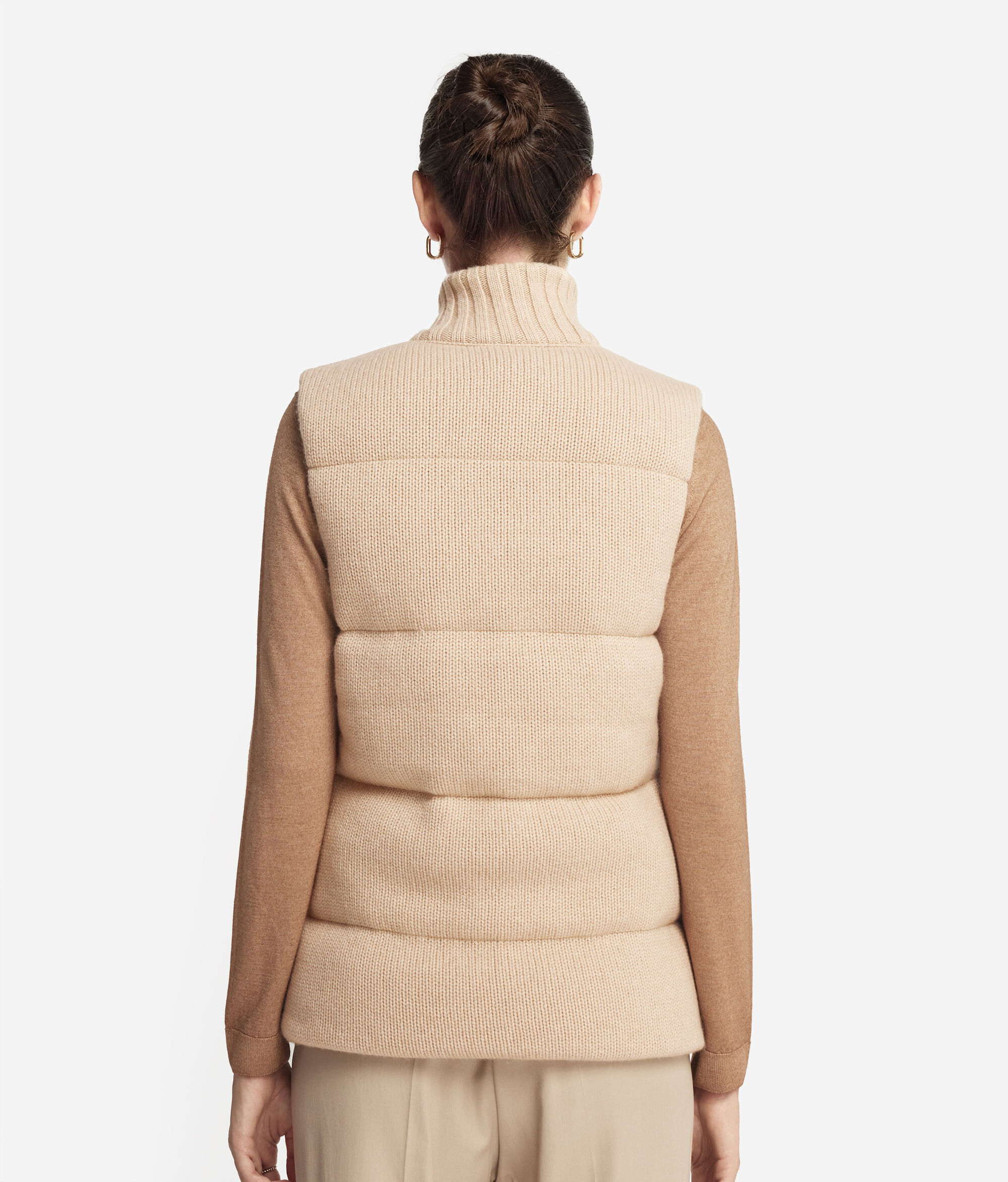 Doudoune sans manches en tricot de cachemire