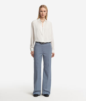 Pantalon large en tissu de coton