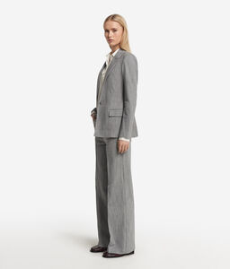 Blazer monopetto in cotone - GREY