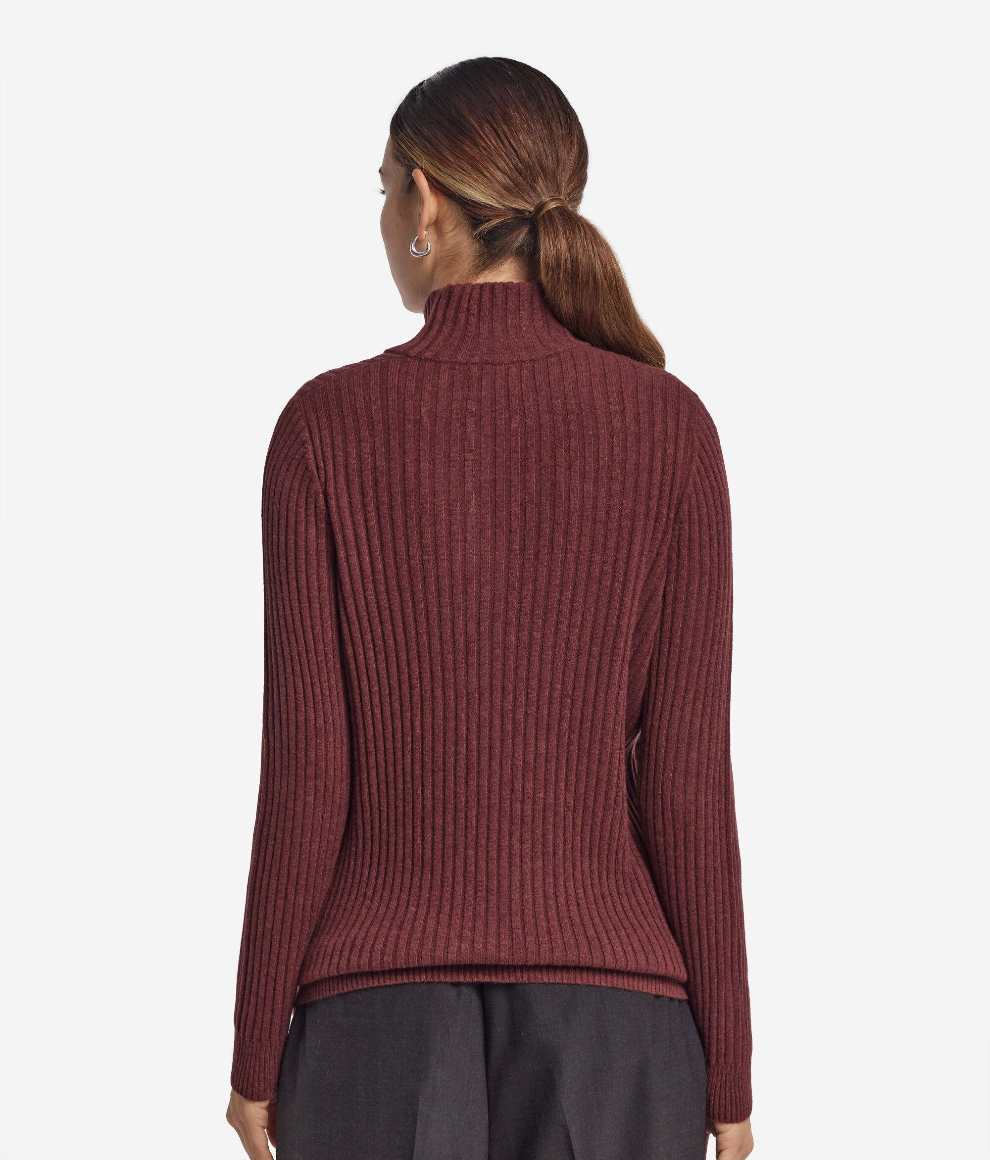 Gerippter Pullover Damen Pullover Mit Hohem Kragen DRYKORN ARVID