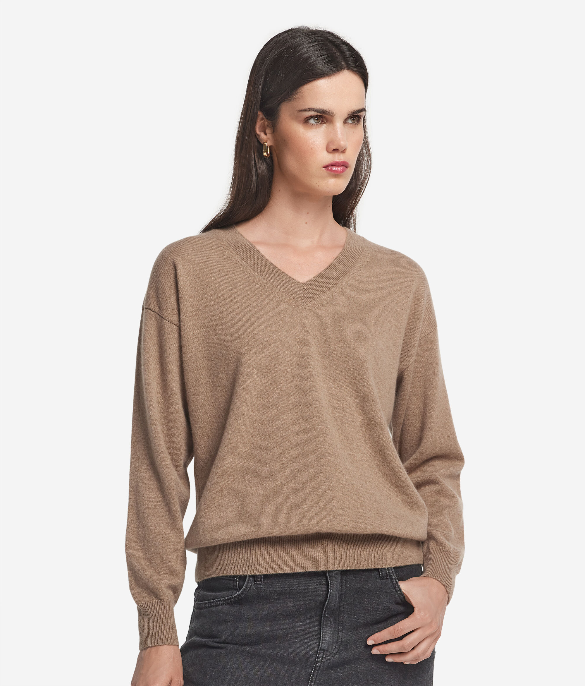 Μπλούζα από Ultrasoft Cashmere με Λαιμόκοψη V