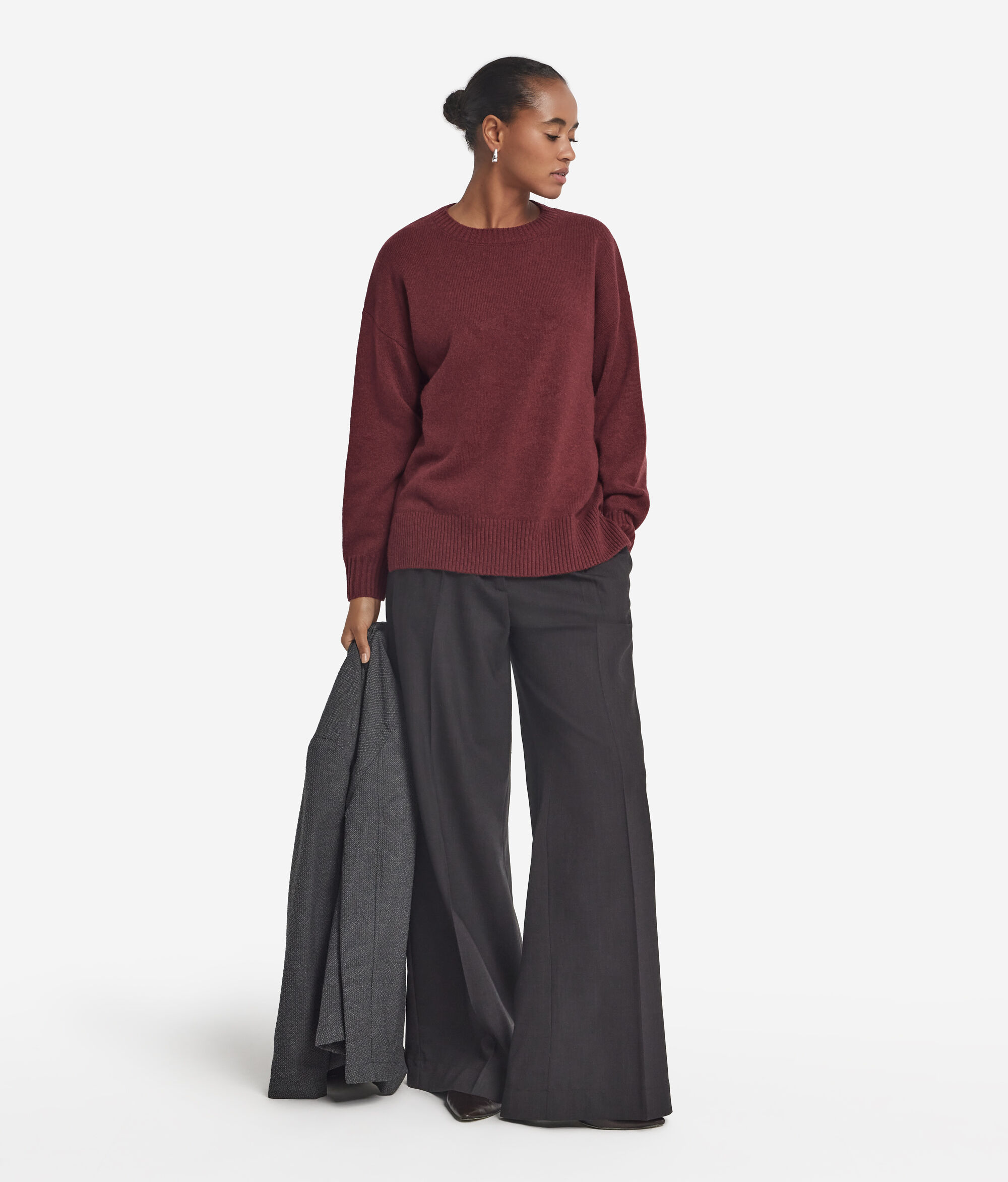 Ultrasoft Cashmere crew-neck jumper with slits
