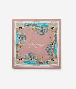 Платок «Города» из шелка