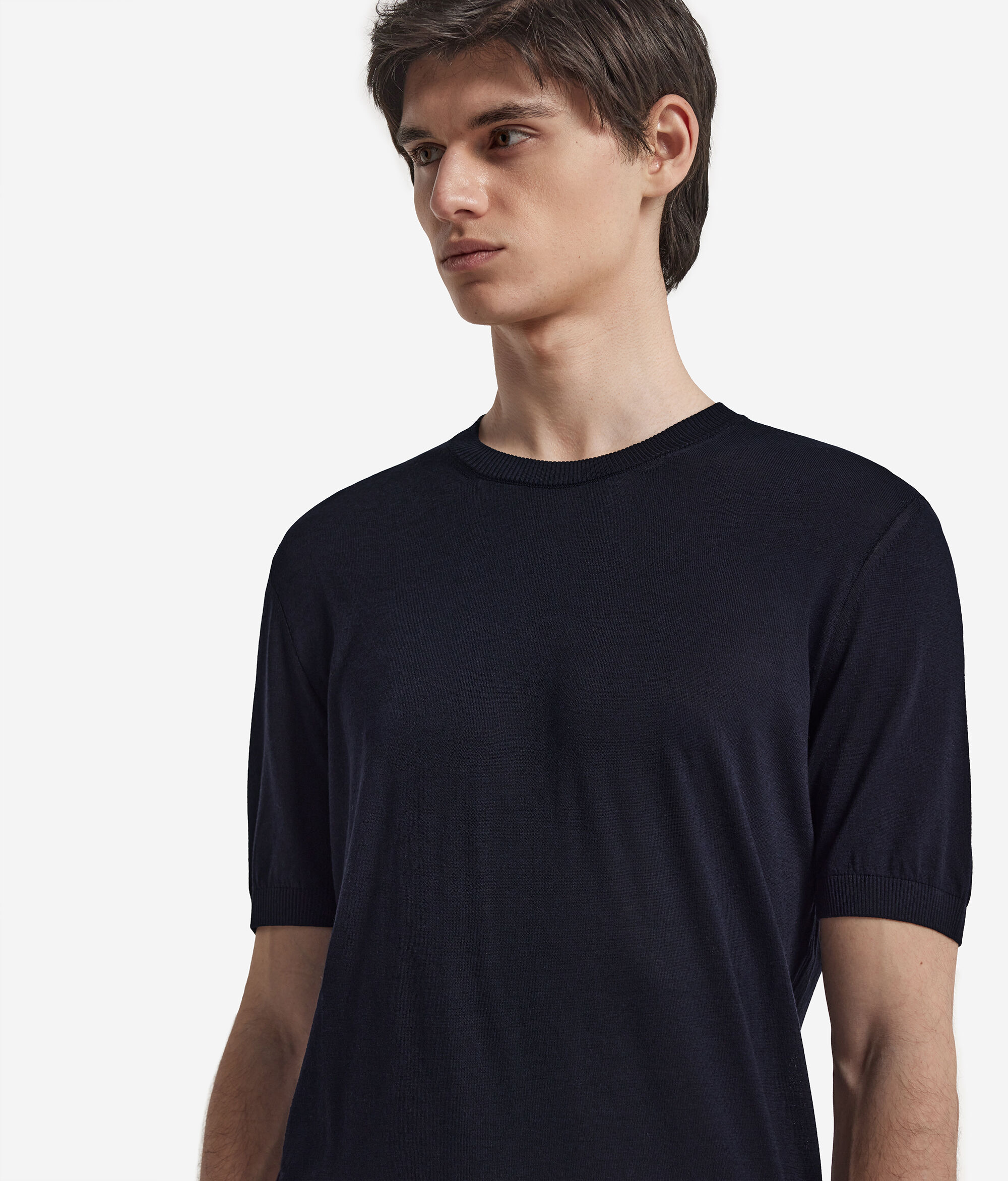 Pamuklu İpek Kısa Kollu T-Shirt