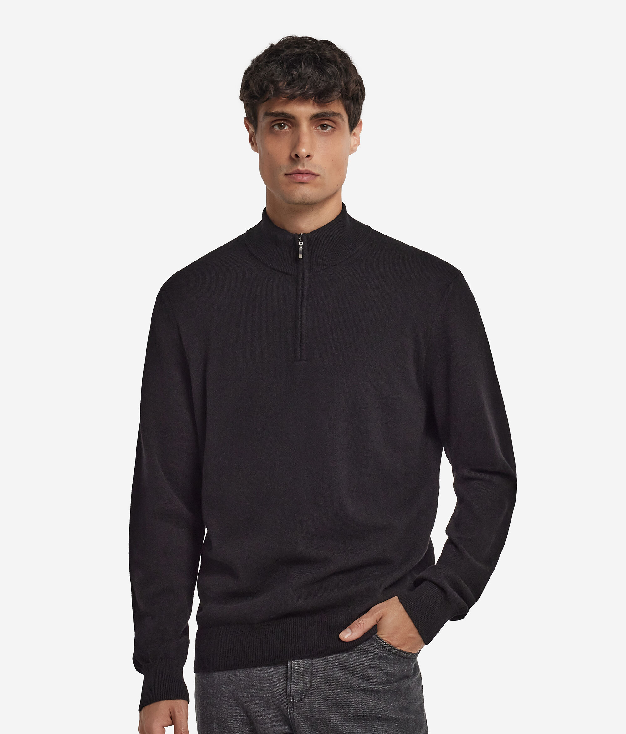 Ultrasoft Cashmere Half-Zip Funnel-Neck Jumper