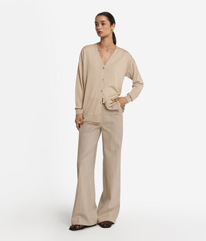 Cardigan mit langen Ärmeln aus Seide Baumwolle