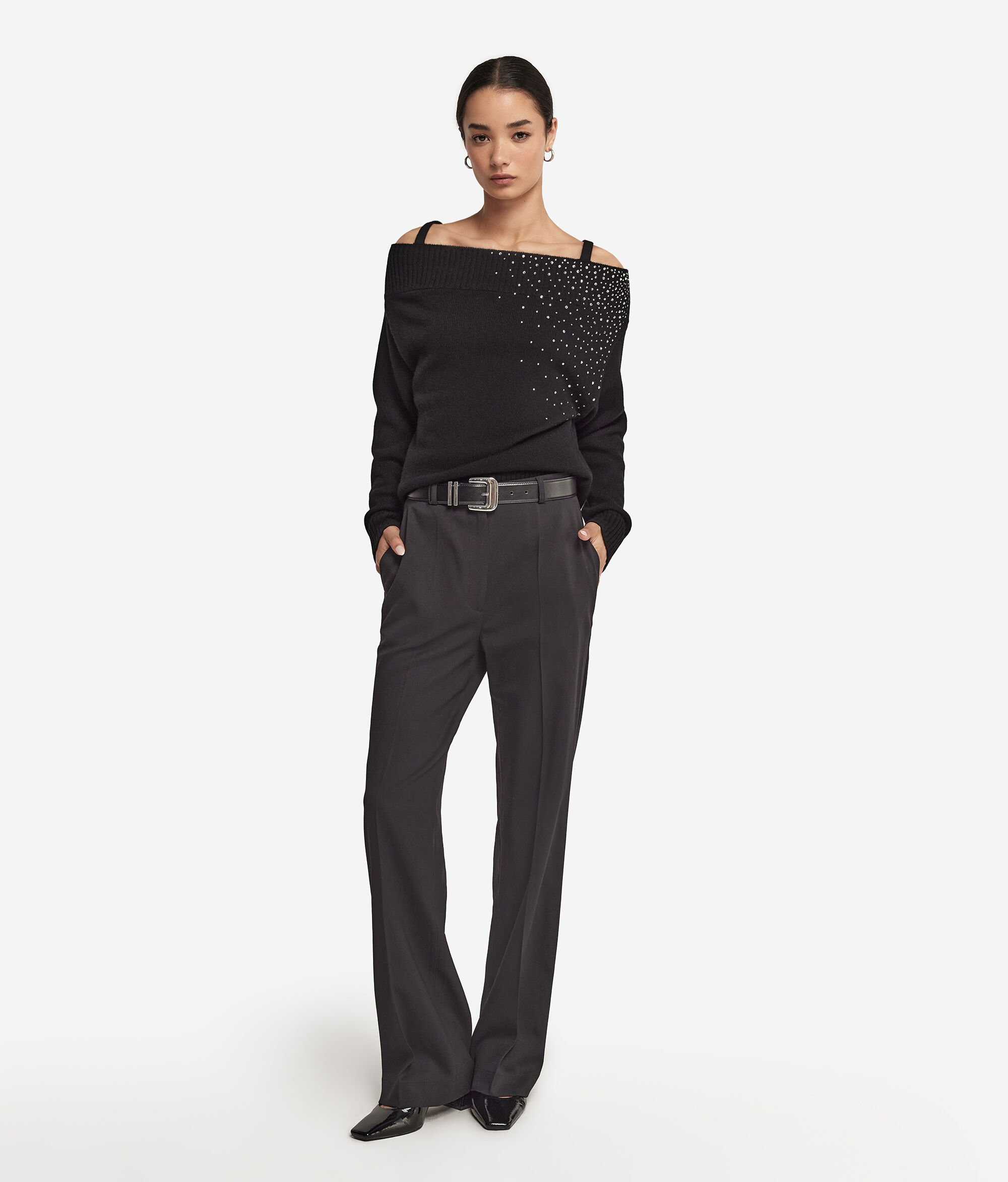 Джемпер из кашемира с открытыми плечами