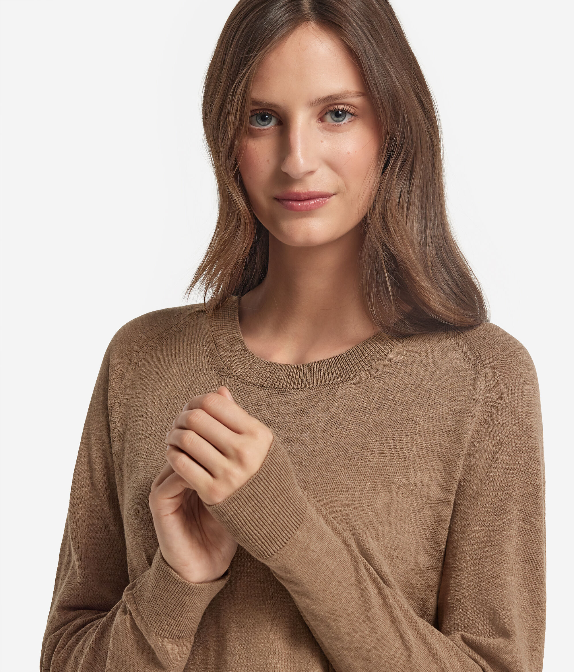 Twist Crewneck Sweater with Long Sleeves