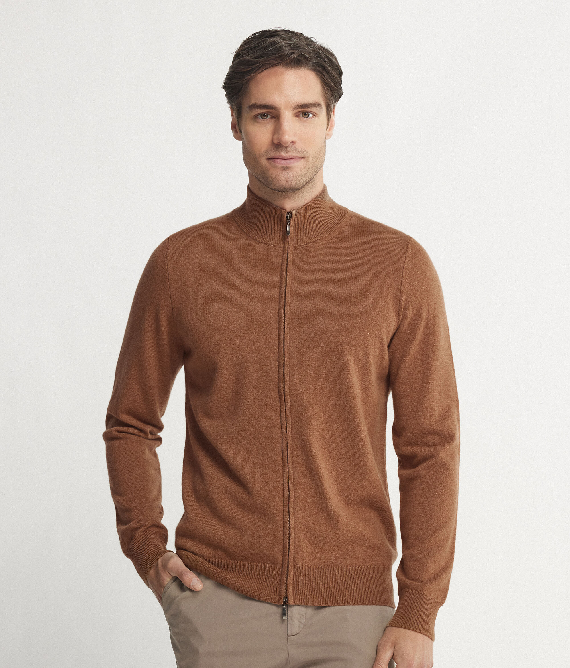 Cardigan mit durchgehendem Reißverschluss aus Kaschmir Ultrasoft