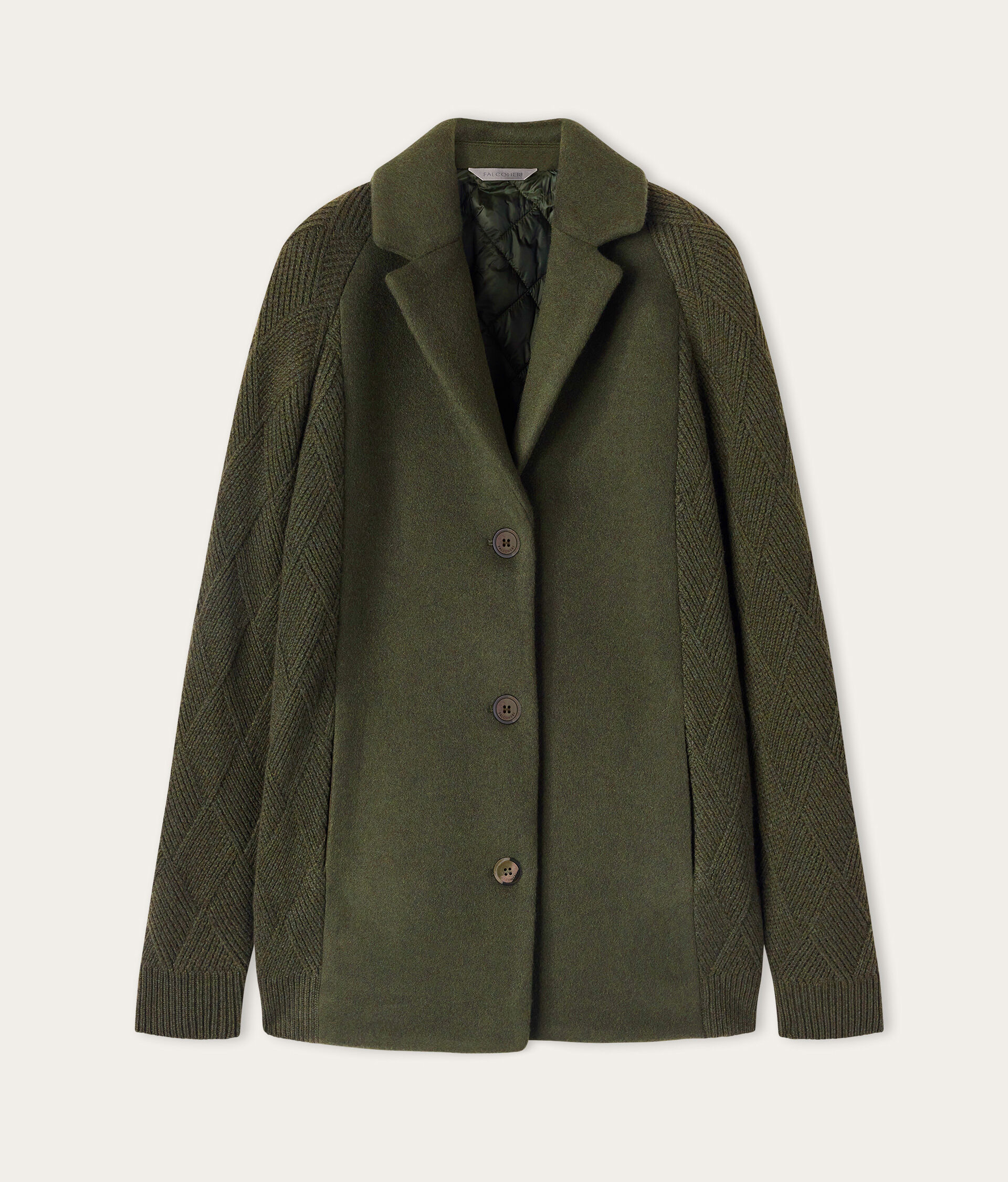 Manteau au point panier en cachemire