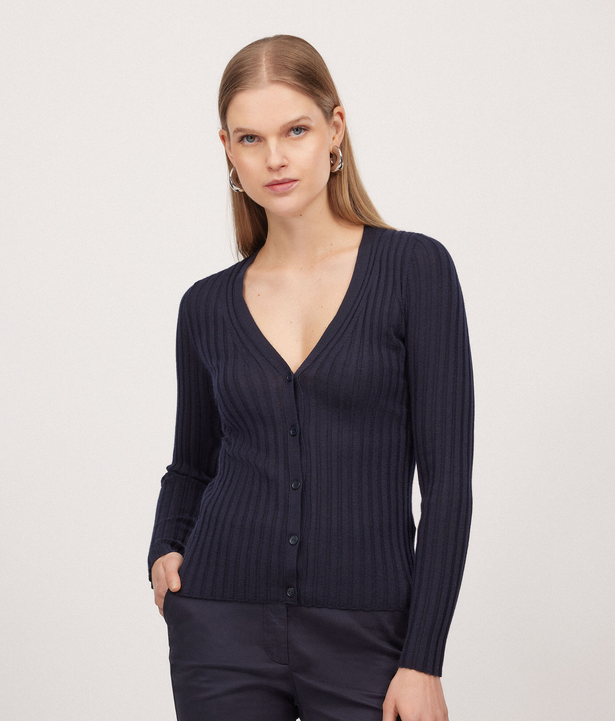 Ribbed Ultrafine Cashmere Cardigan