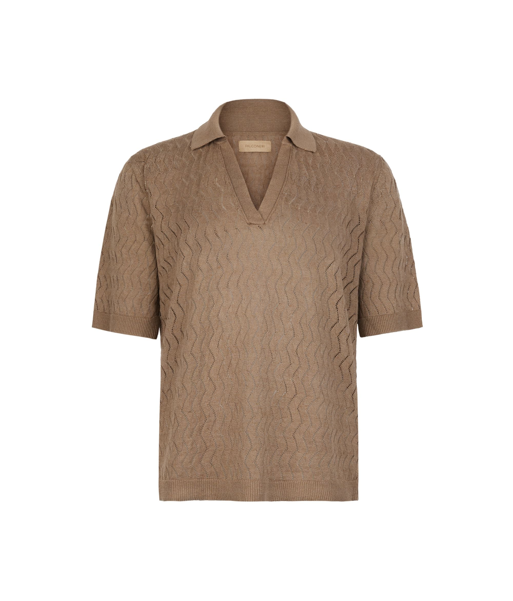 Wave stitch polo shirt