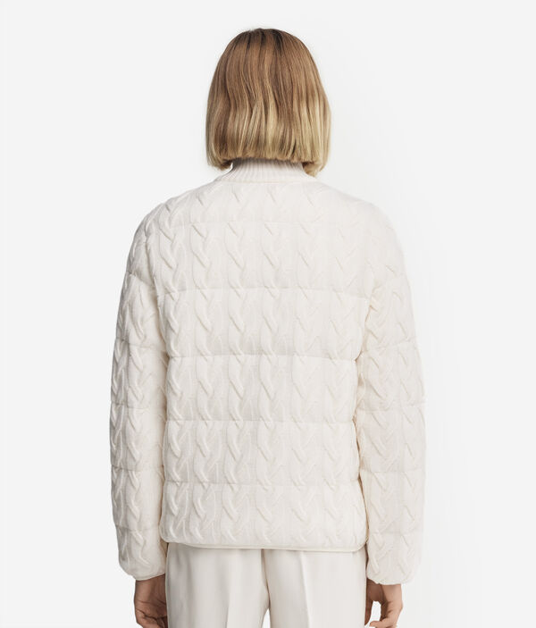 Двусторонний пуховик из кашемира с косами