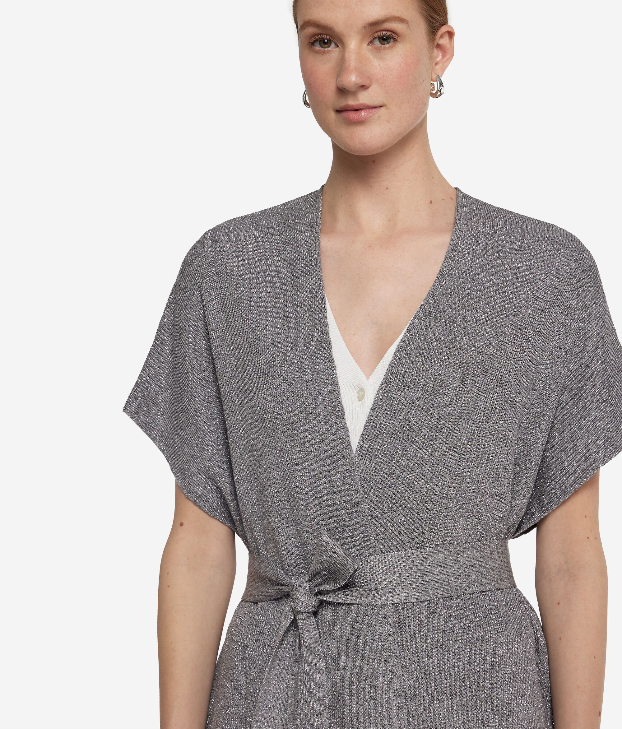 Kimono z Příze Lamé s Žebrováním