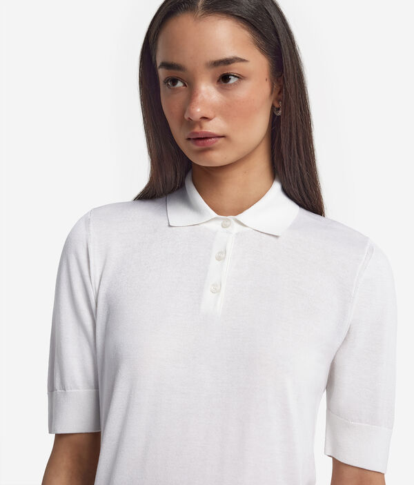 Джемпер-поло из шелка и хлопка