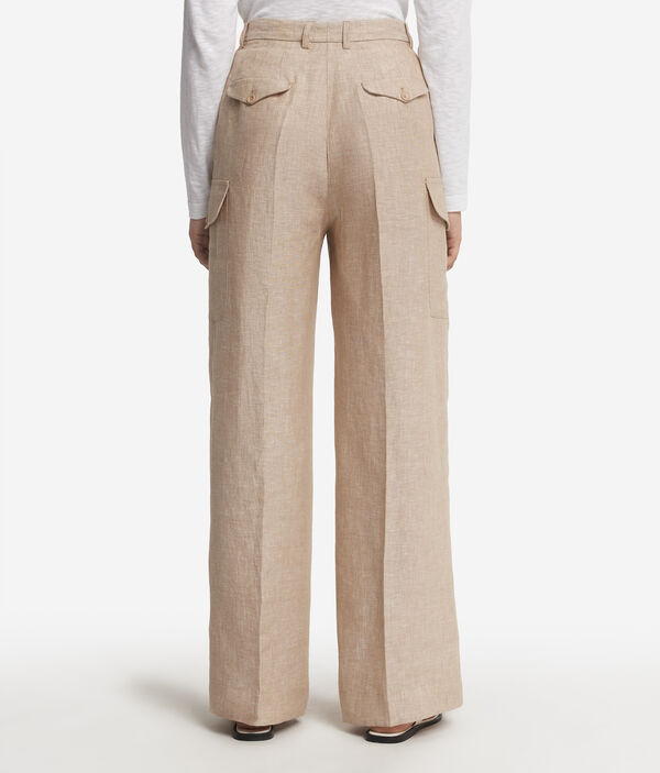 Брюки карго изо льна
