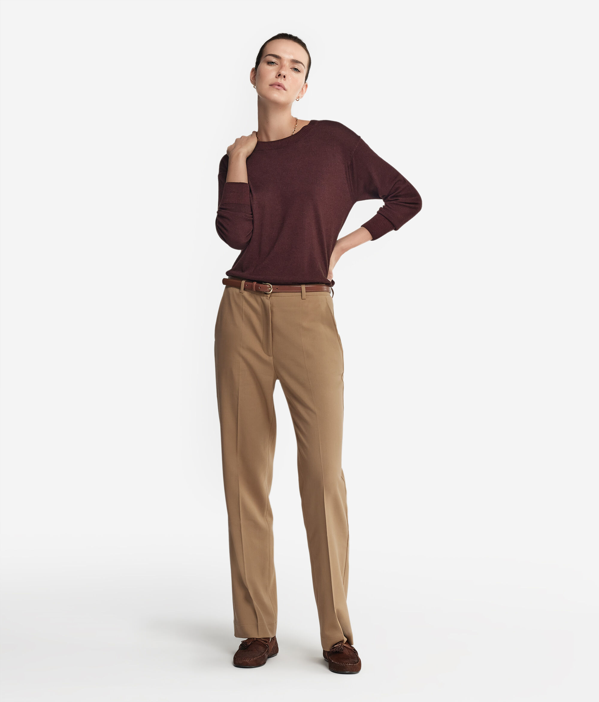 Maglia Girocollo in Cashmere con spacchi