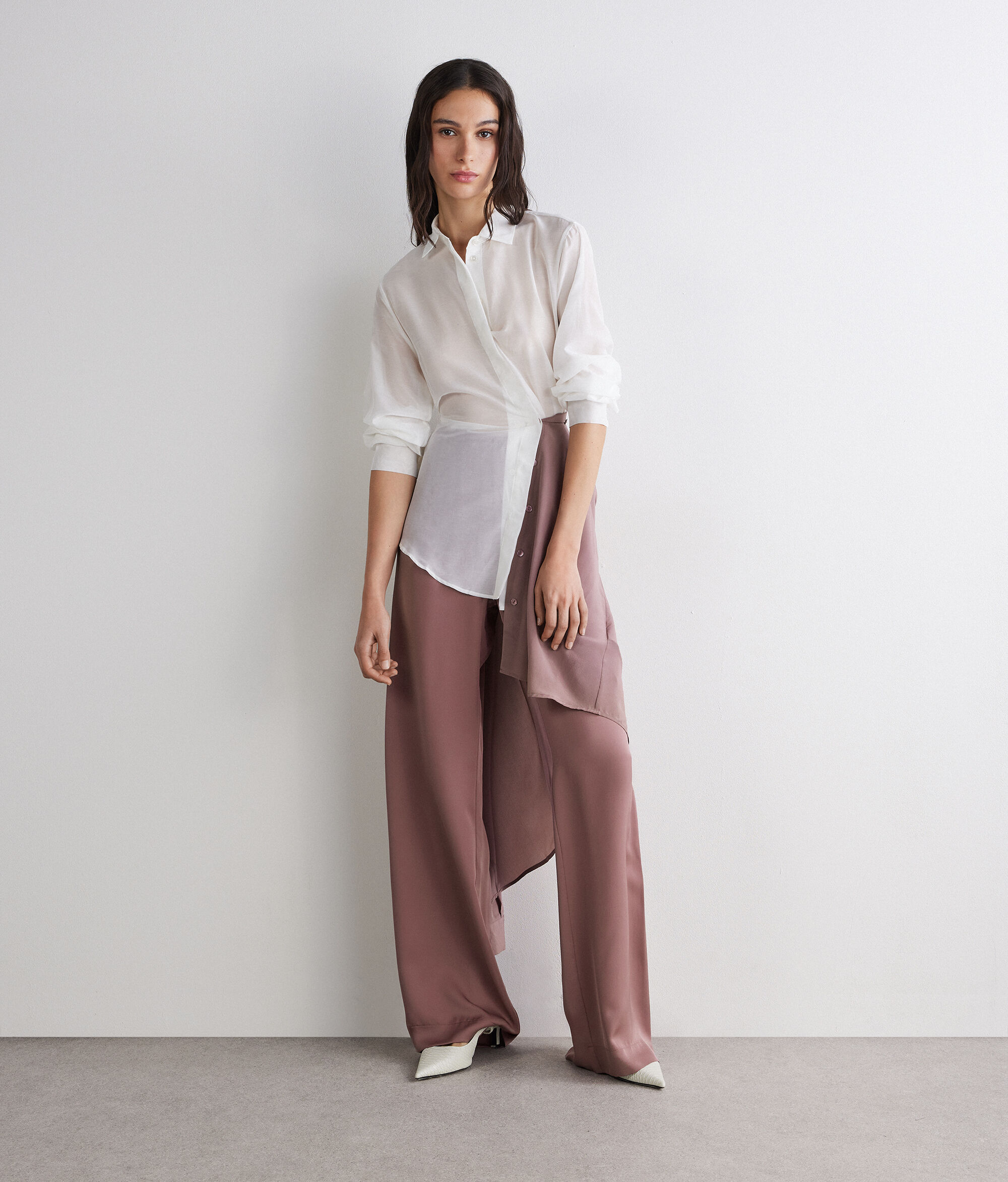 Pantalon en satin mat