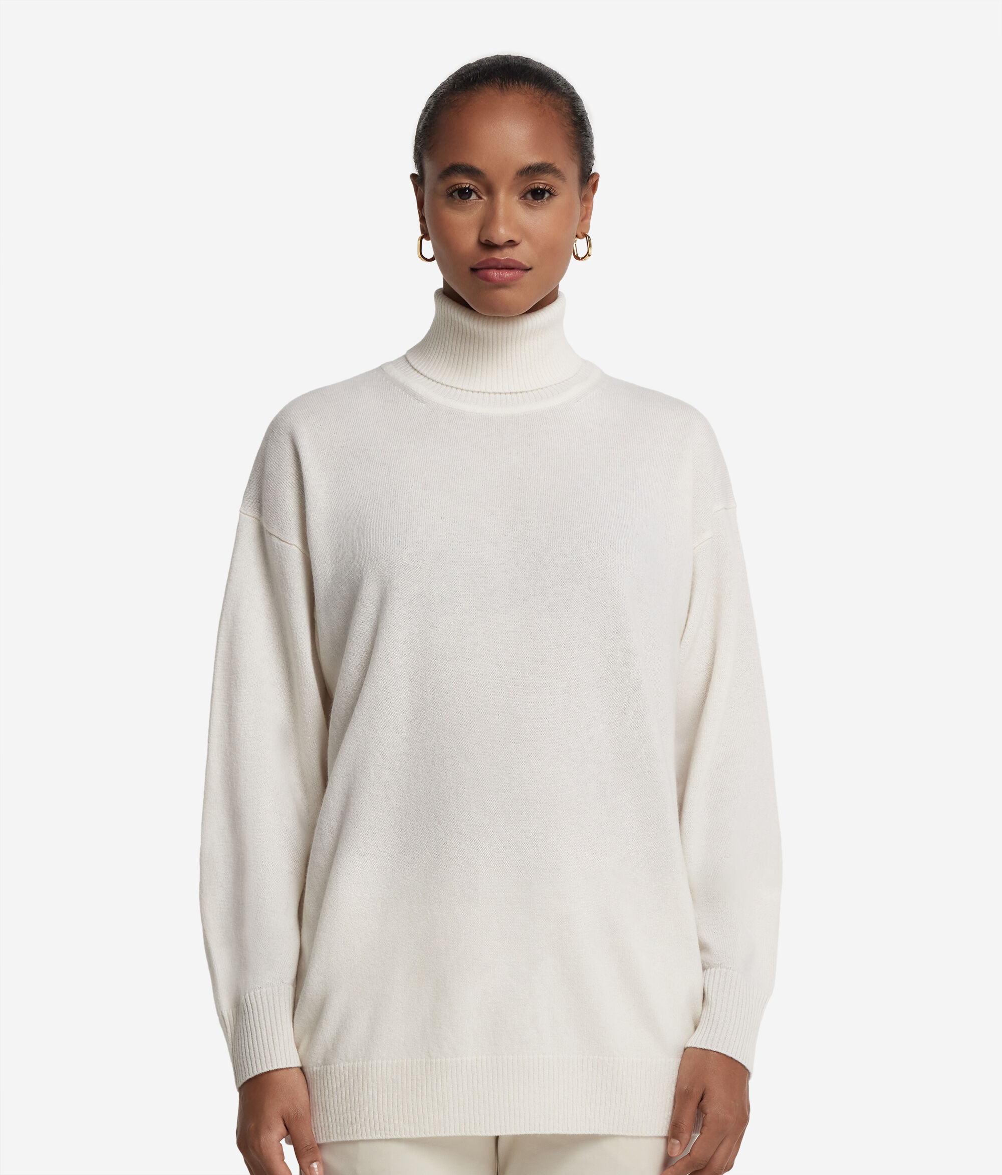 Rollkragenpullover aus Kaschmir Ultrasoft mit Schlitzen