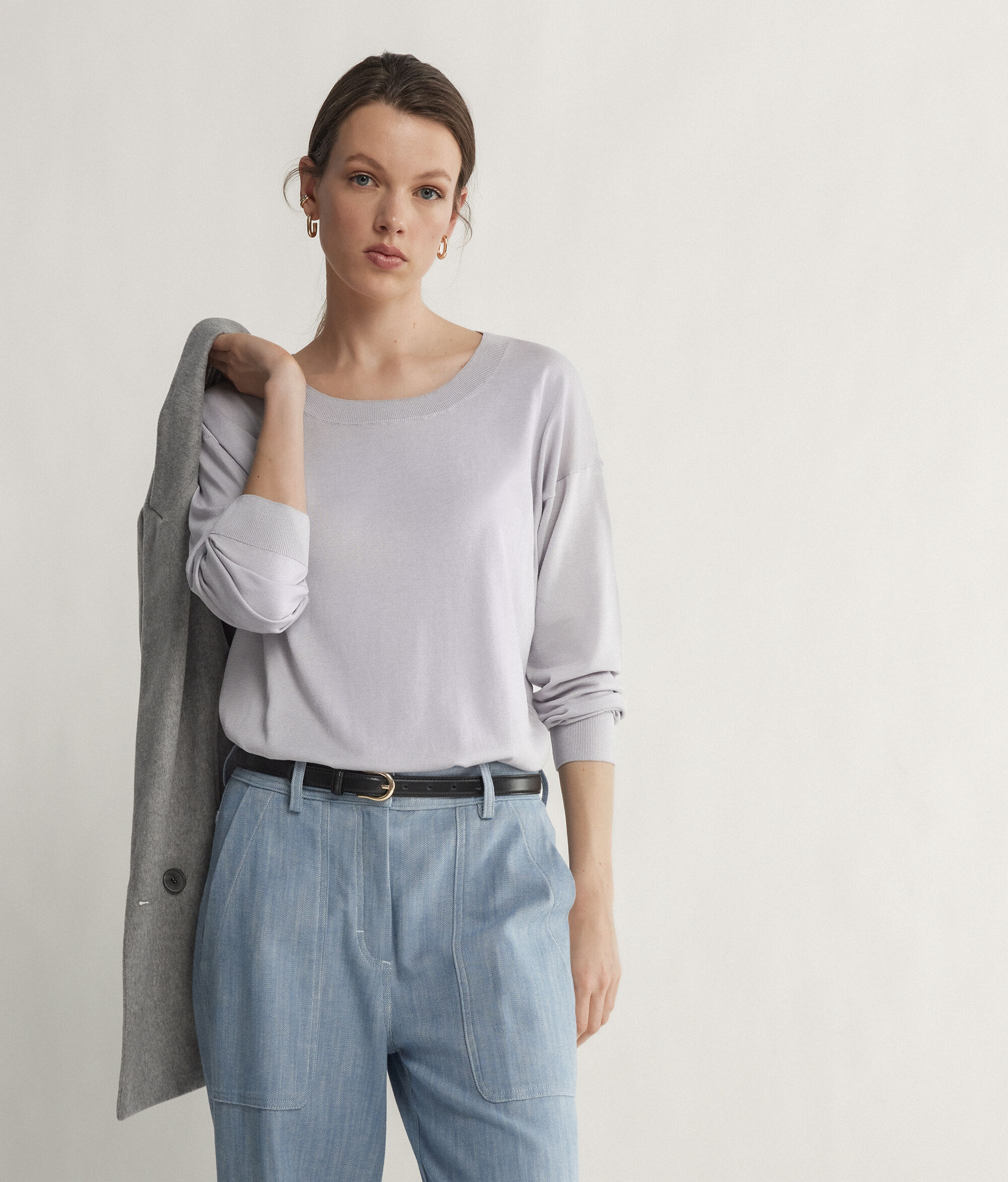 Silk and Cotton Crewneck Sweater