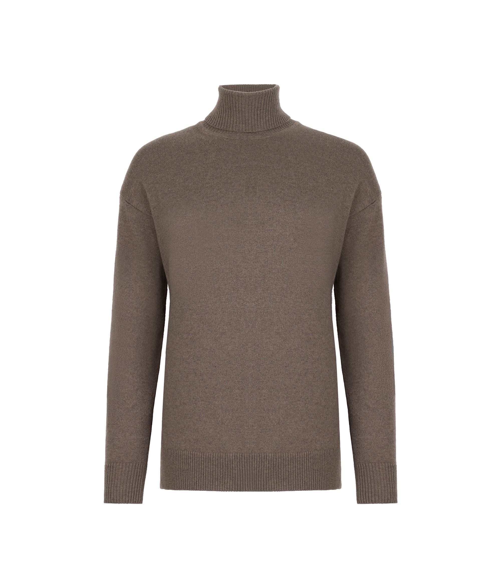 Jersey con aberturas laterales de cuello vuelto en Cashmere Ultrasoft