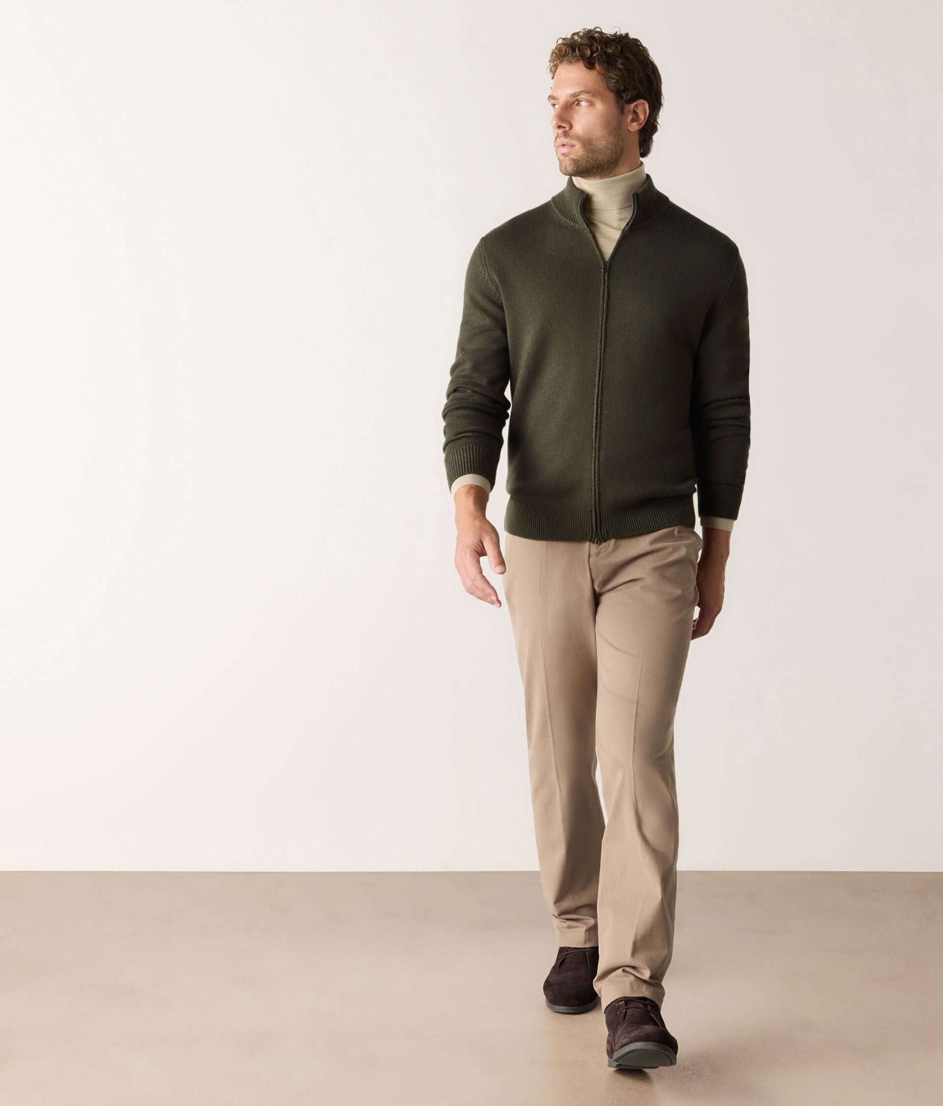 Cárdigan con cremallera en Cashmere Ultrasoft