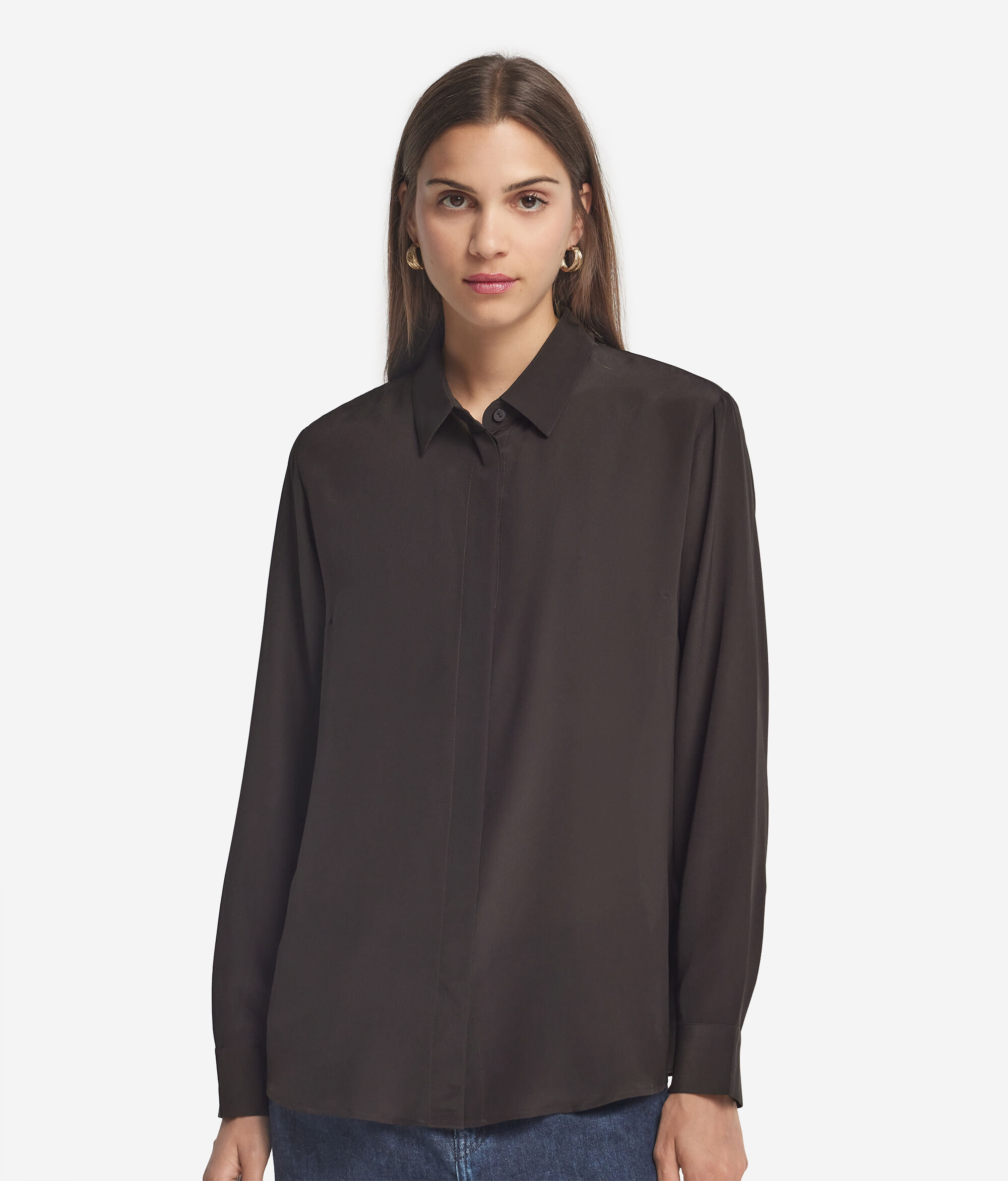 Chemise avec col en soie
