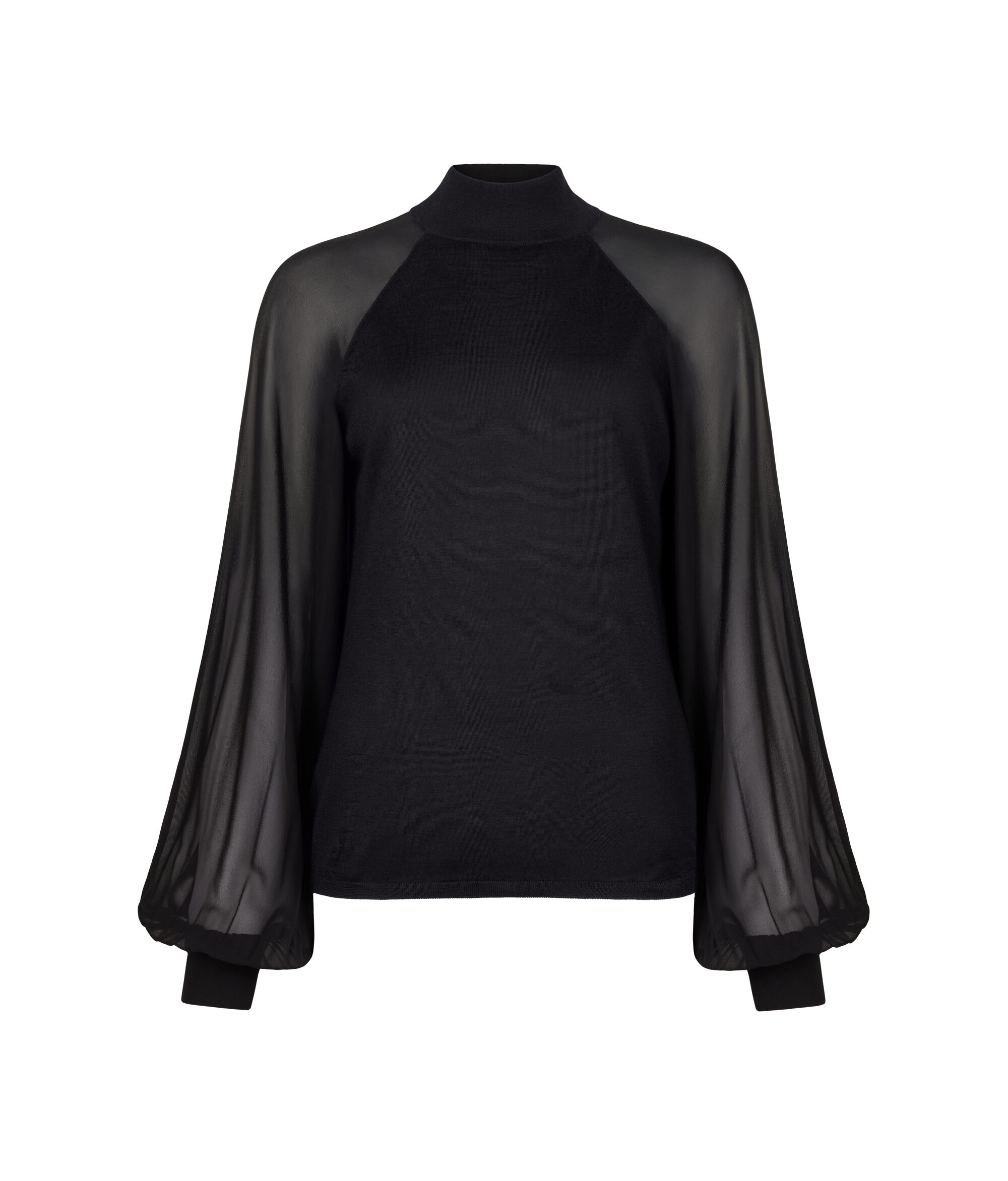 Ultrafine Cashmere blouse with silk insert
